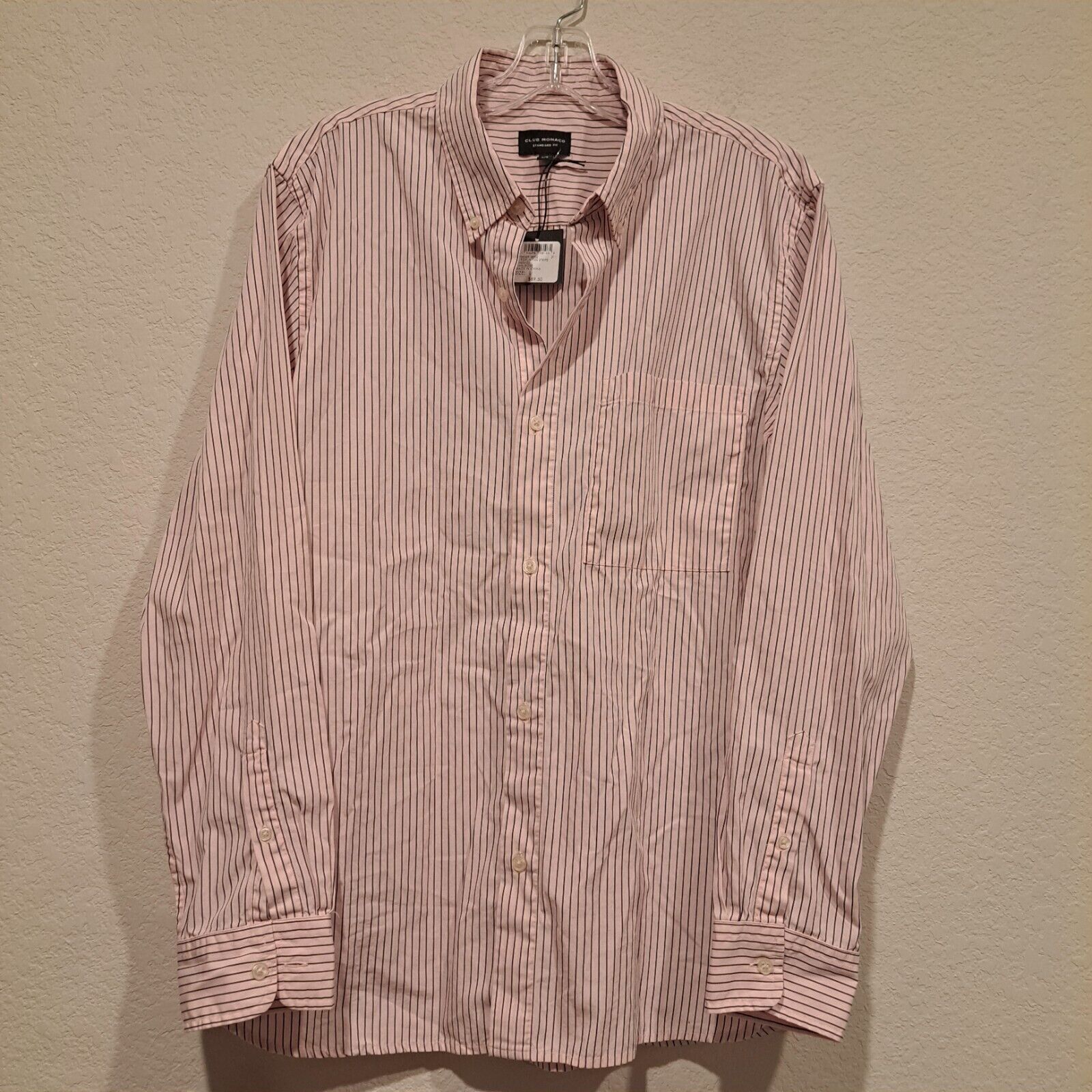 Club Monaco Club Monaco Thin Stripe Poplin Shirt Pink Men's Sz Large NWT Size US L / EU 52-54 / 3 - 12 Thumbnail