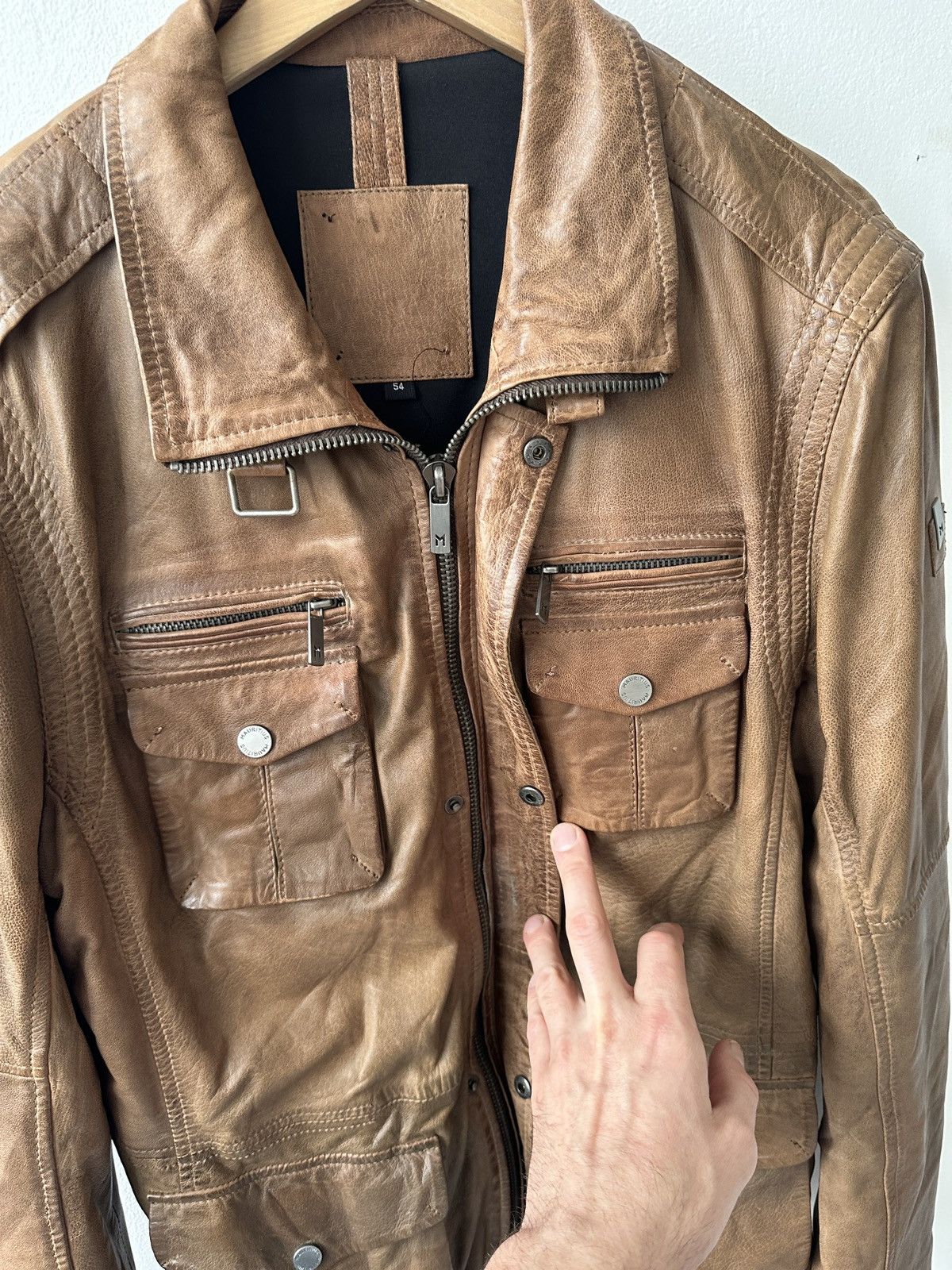 Genuine Leather MAURITIUS Vegetable Tanned Leather Field Jacket Size 54 Size US L / EU 52-54 / 3 - 12 Thumbnail