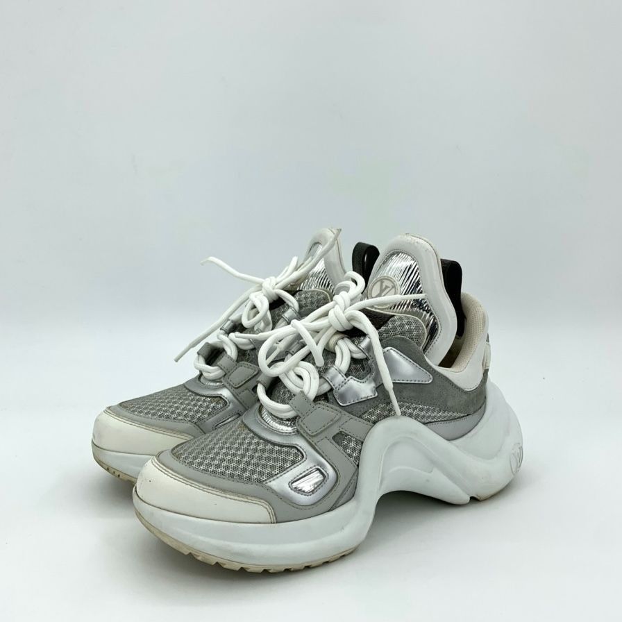 Louis Vuitton Louis Vuitton Archlight Sneakers Womens Silver & White Mesh Size US 6 / IT 36 - 1 Thumbnail