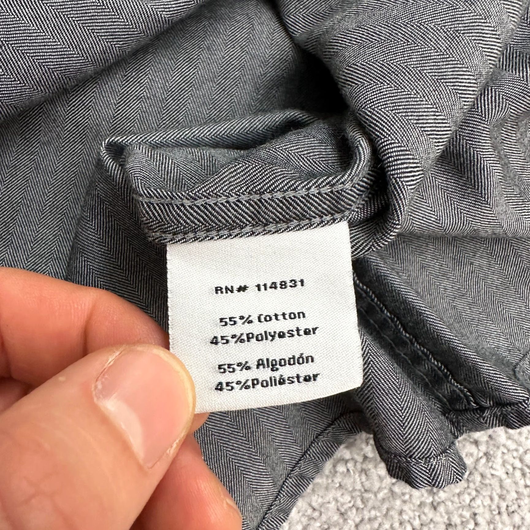 Joseph Abboud Joseph Abboud Dress Shirt Large Gray Button-Down Long Sleeve Cotton Workwear Mens L Gray/Charcoal 44in Chest 29in Length Regular Fit Size 42R - 5 Thumbnail