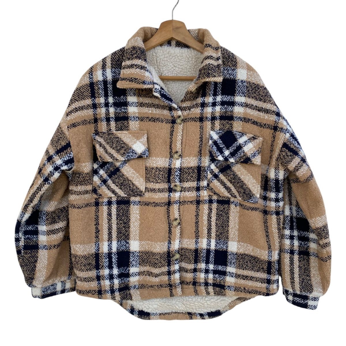 Japanese Brand Checked Jacket With Sherpa Lining Heavy Coats Size US M / EU 48-50 / 2 - 1 Thumbnail