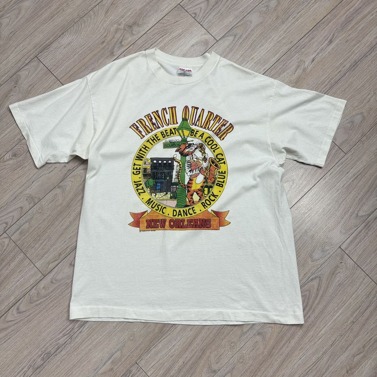 Band Tees Vintage 90s Single Stitch French Quarter New Orleans T-shirt Size US XL / EU 56 / 4 - 1 Thumbnail