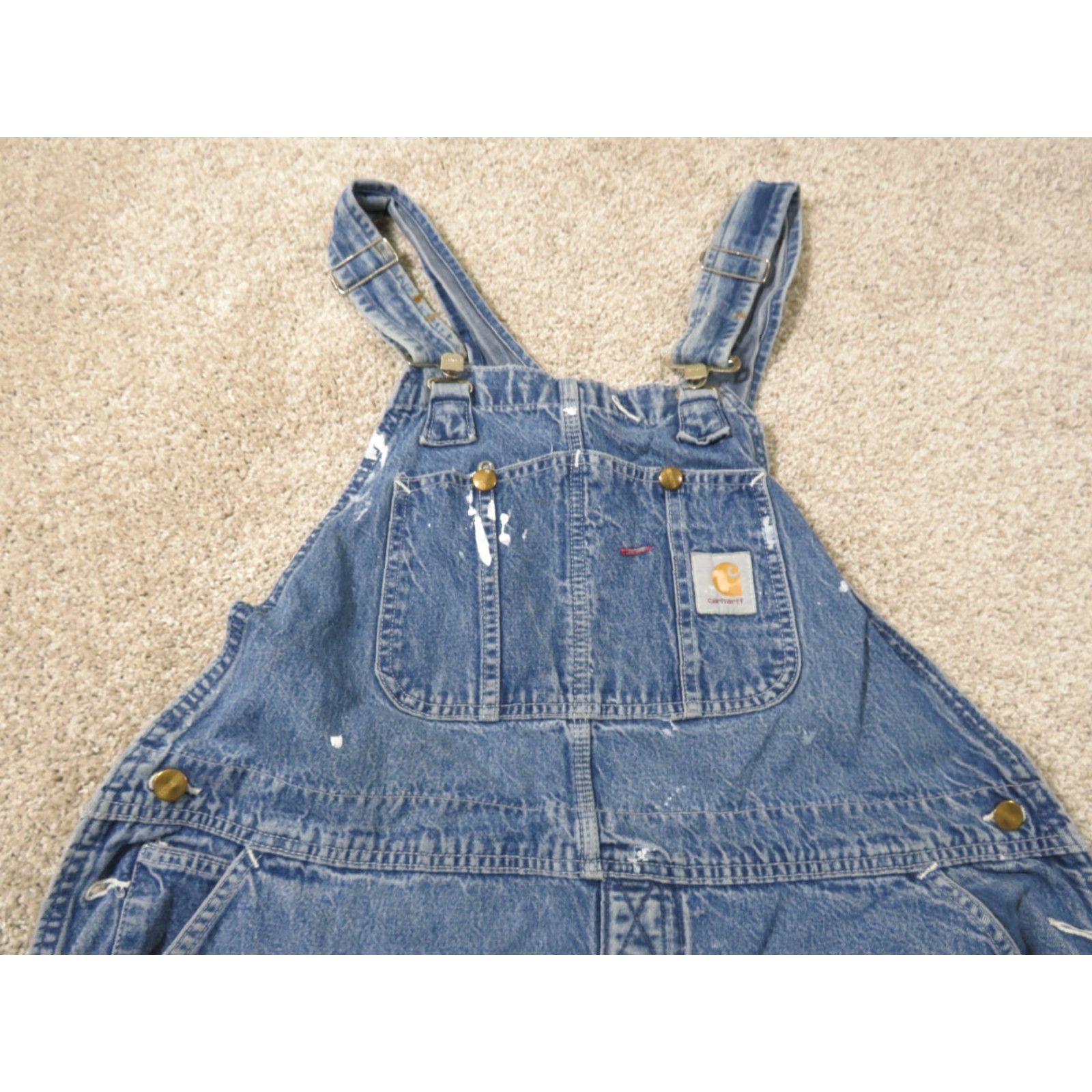 Carhartt VINTAGE Carhartt Bib Overalls Denim Carpenter 40x29 Blue USA Logos 5-Pocket Size US 40 / EU 56 - 4 Thumbnail