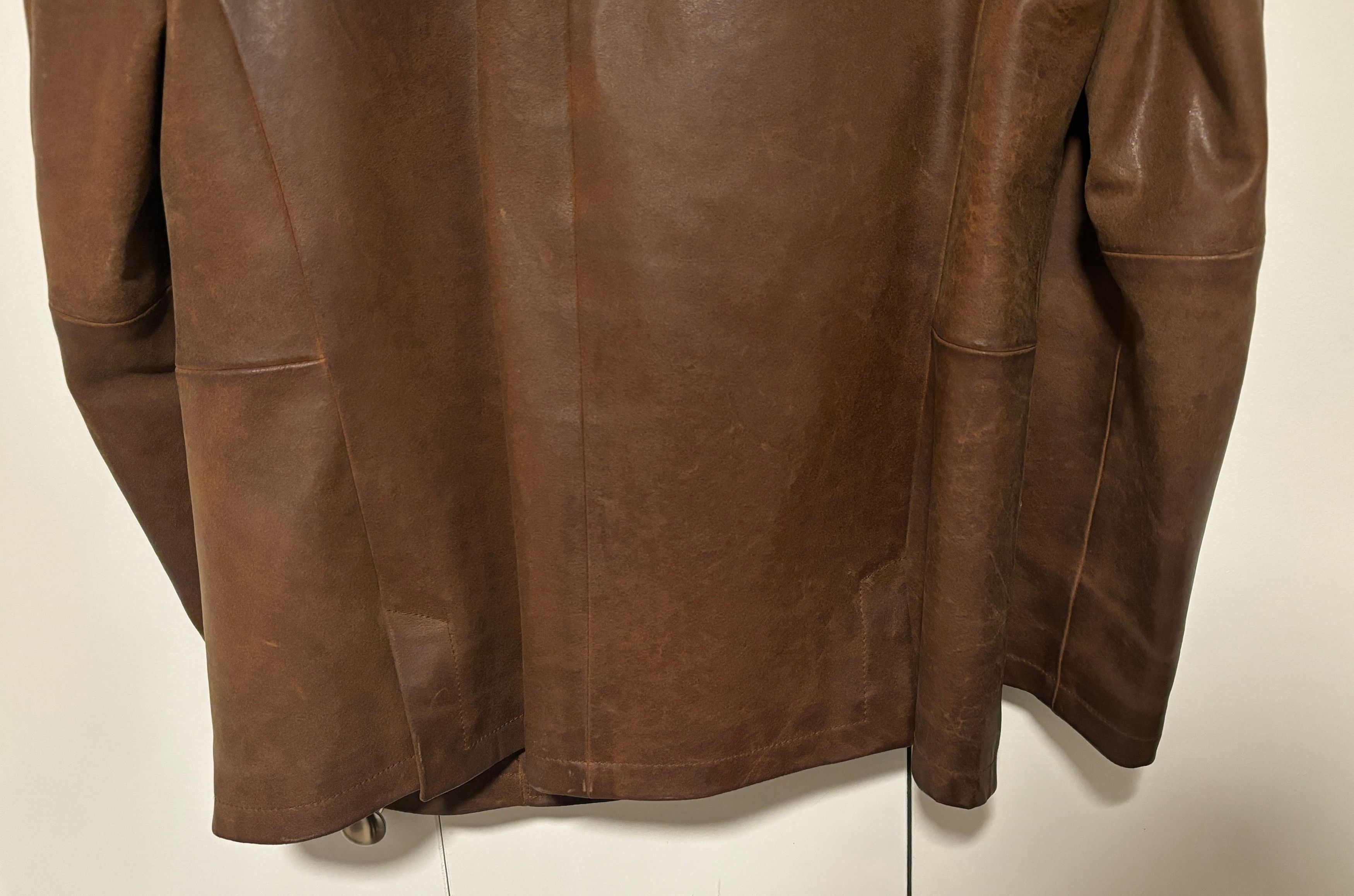 Aero Leathers $850 Brown Leather Button Closure Jacket - Small/ Medium Size US M / EU 48-50 / 2 - 10 Thumbnail