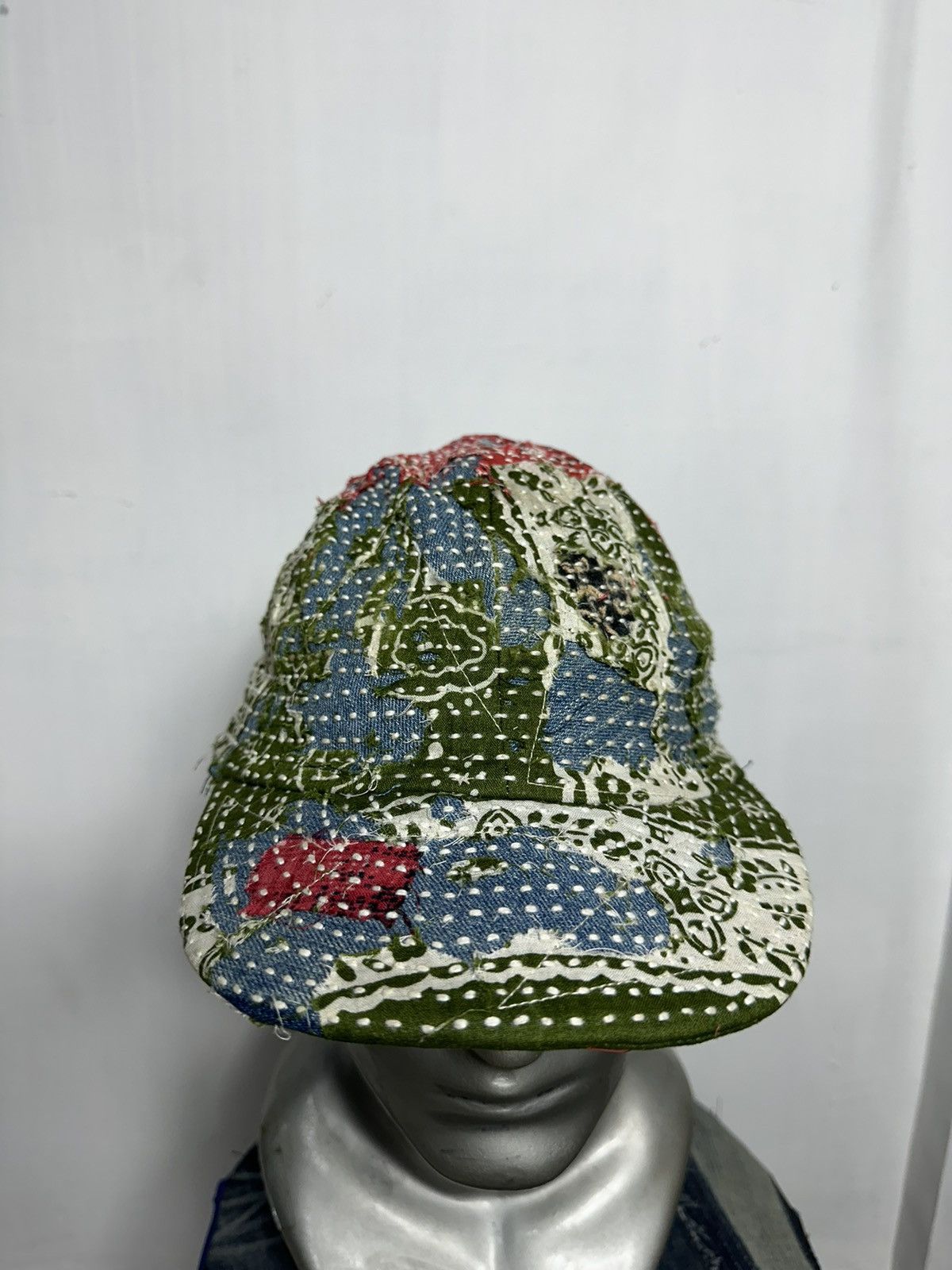Handmade Custom Made Distressed Paisley Patchwork Boro hats Size ONE SIZE - 4 Thumbnail
