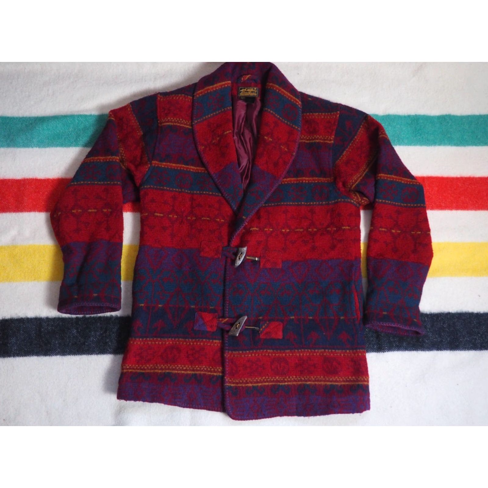 Eddie Bauer VTG Eddie Bauer Southwest Aztec Striped Wool Lined Coat Jacket Womens L Size L / US 10 / IT 46 - 2 Thumbnail
