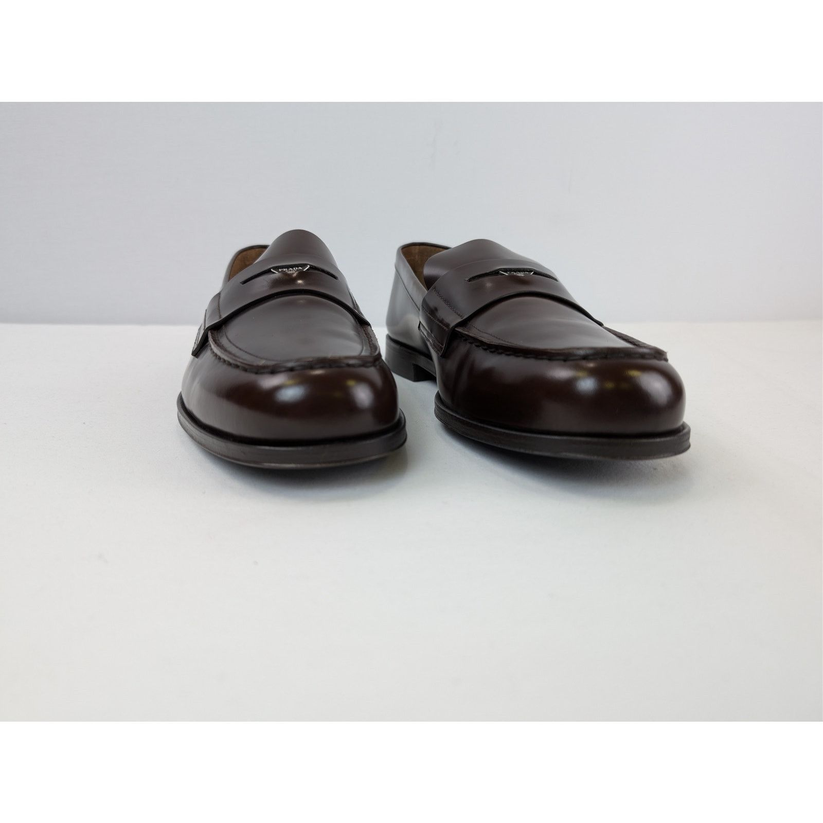 Prada o1rshd1 Brushed Leather Loafers Boots in Bruciato Size US 11.5 / EU 44-45 - 5 Thumbnail
