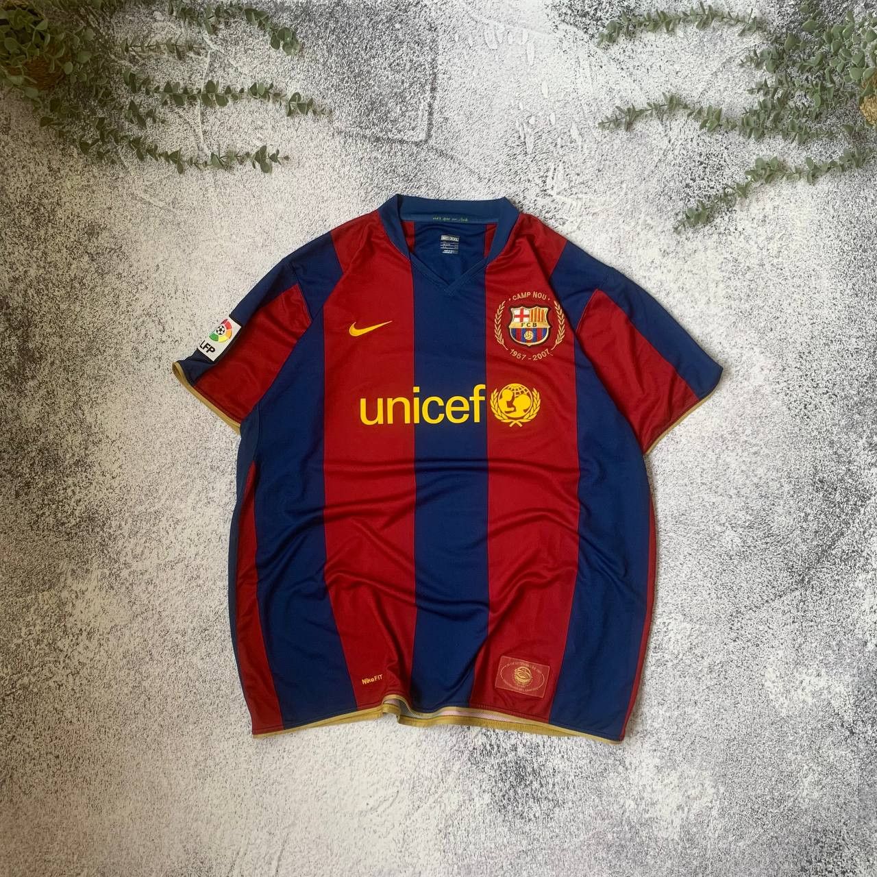 image of Nike Barcelona 2007/2008 Vintage Jersey Blockcore, Men's (Size 2XL)