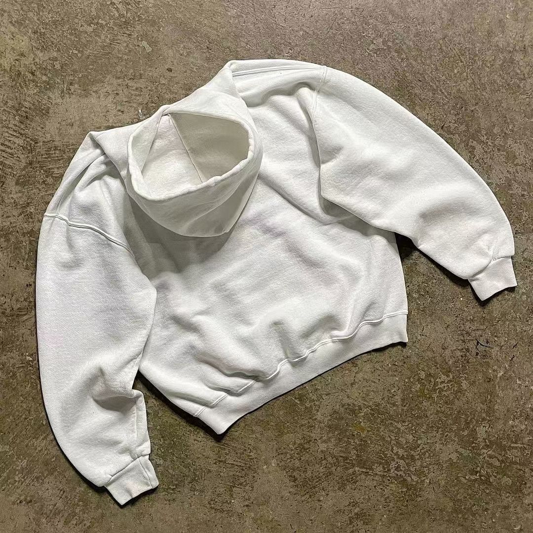 Japanese Brand × Vintage White street retro letter print all-match hoodie Size US L / EU 52-54 / 3 - 2 Thumbnail