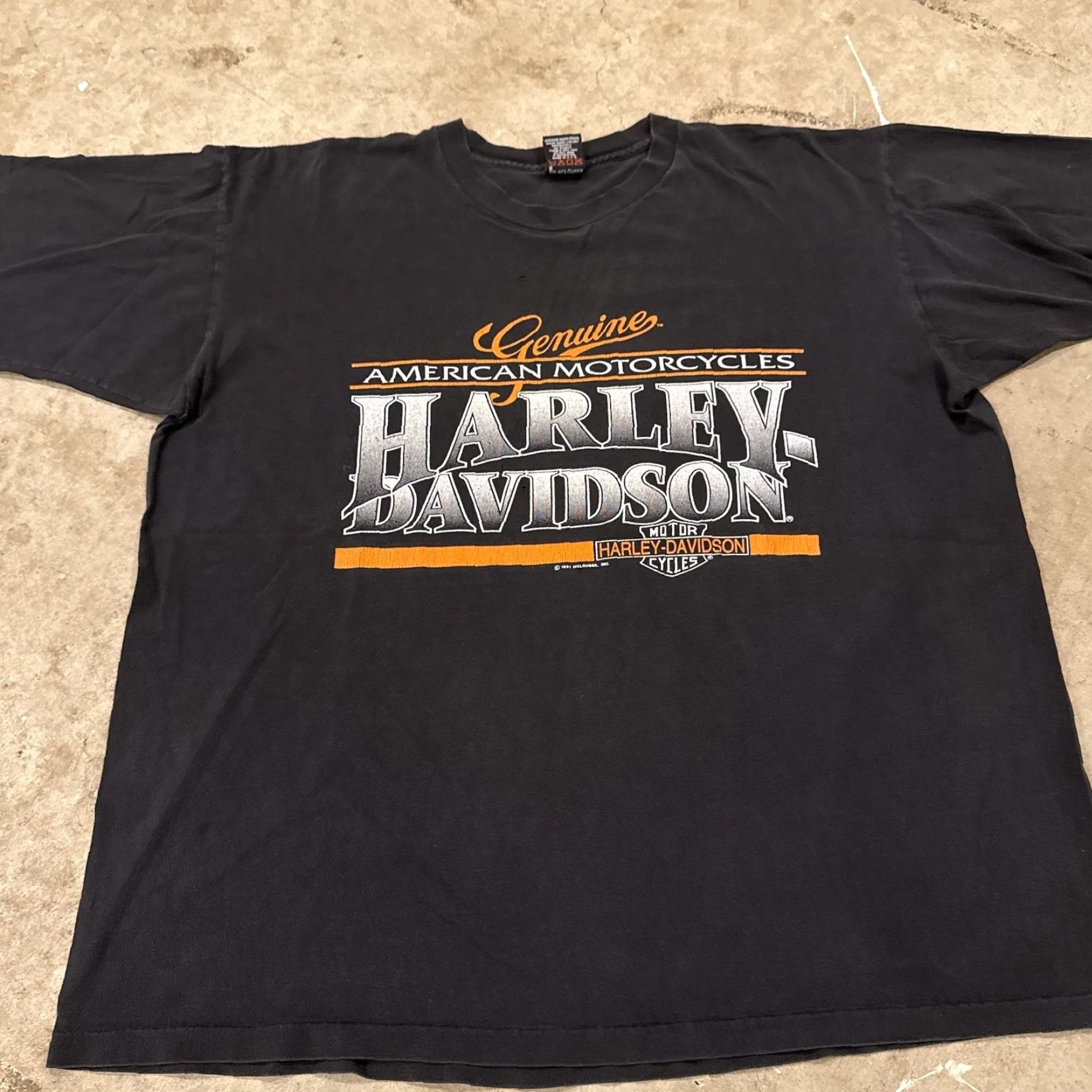 Harley Davidson VINTAGE Harley-Davidson Eagle 1991 Bay City Single Stitch Black T-Shirt Mens XL Burnished? Size US XL / EU 56 / 4 - 7 Thumbnail