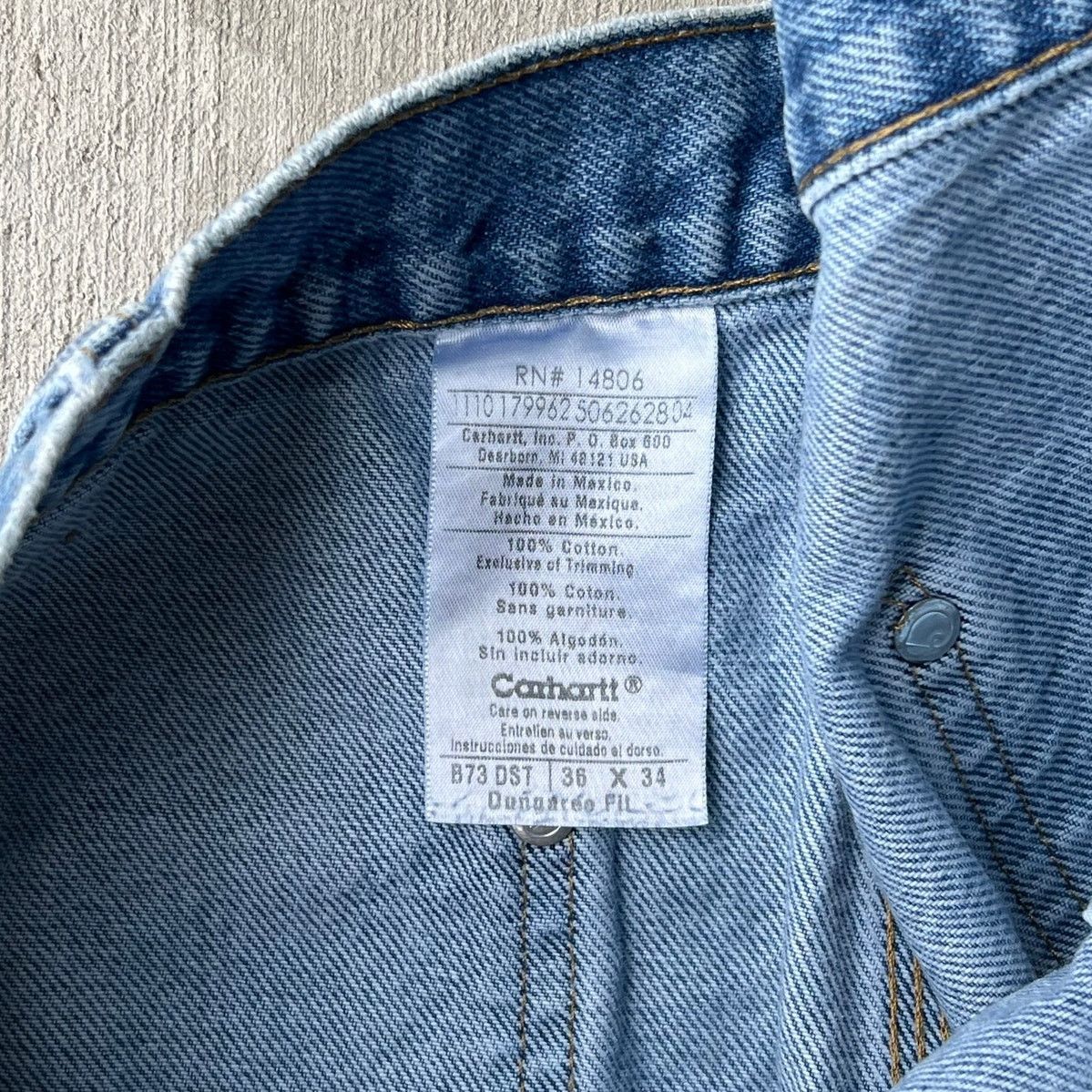 Carhartt × Vintage Carhartt blue denim jeans double knee work carpenter pants Size US 36 / EU 52 - 7 Thumbnail