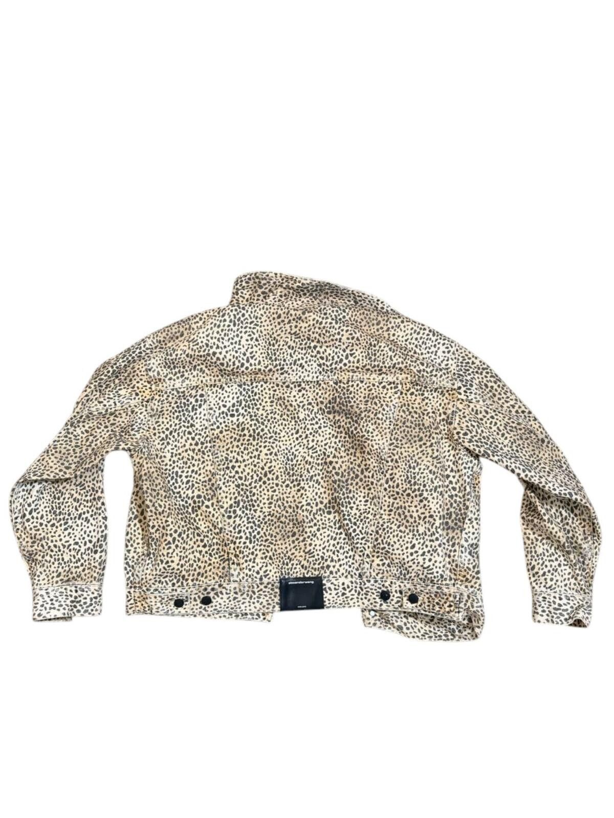 Alexander Wang Alexander Wang "Game" Leopard Print Denim Trucker Jacket Size L / US 10 / IT 46 - 3 Thumbnail