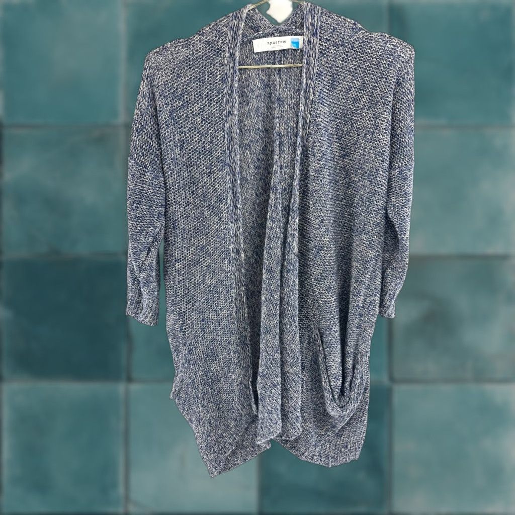 Arrow Sparrow Cardigan Womens Small Blue Heather Open Front Casual Sweater with Pockets Size S / US 4 / IT 40 - 1 Thumbnail