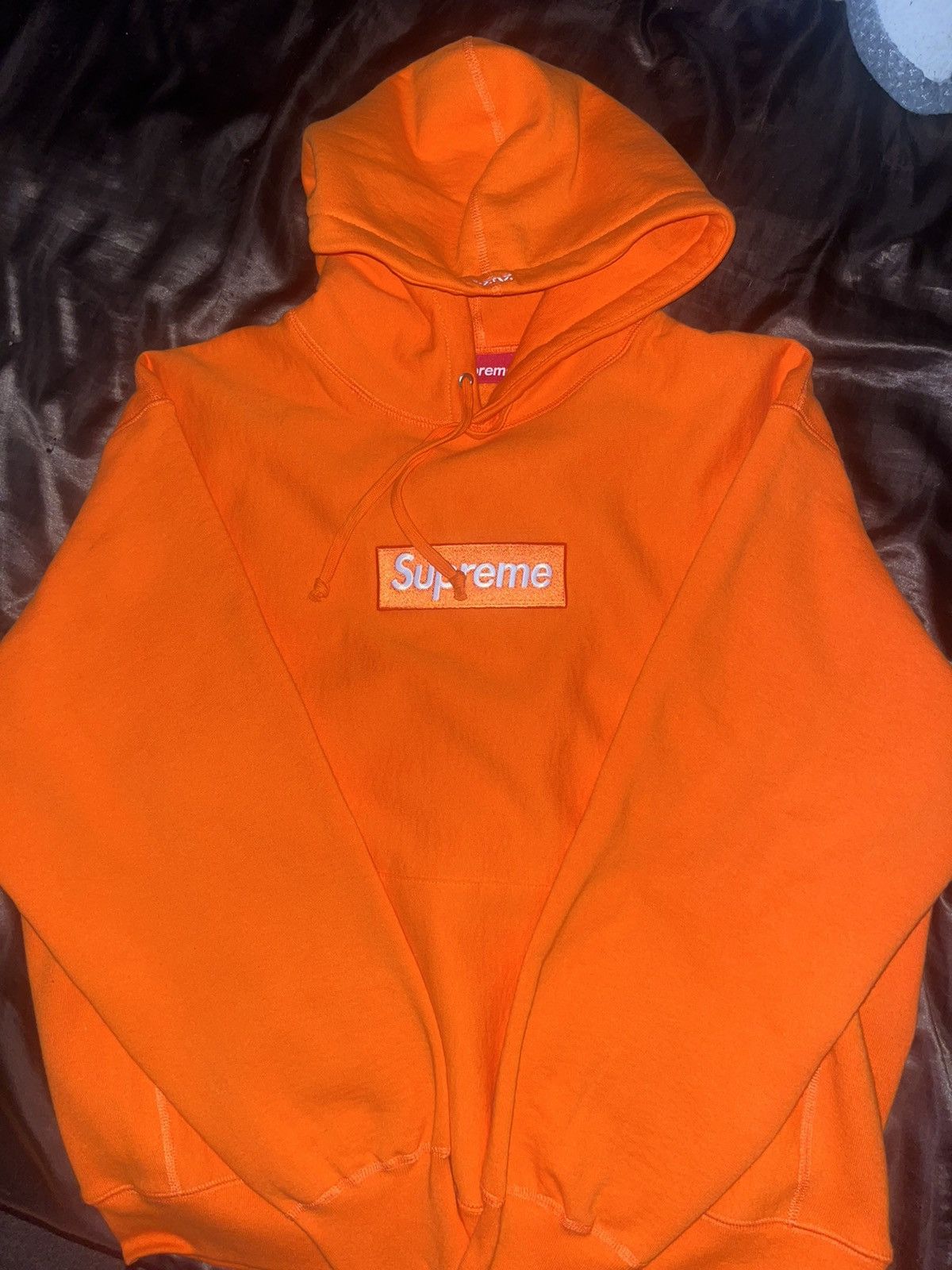 Supreme Peach Box Logo Hoodie | Grailed