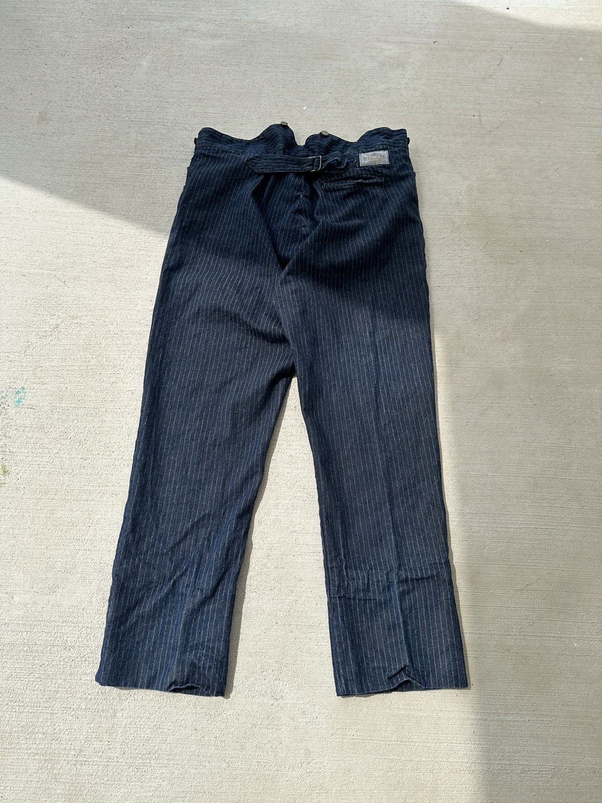 Vintage American Vintage Railway Pinstripe Pants Size US 36 / EU 52 - 5 Thumbnail