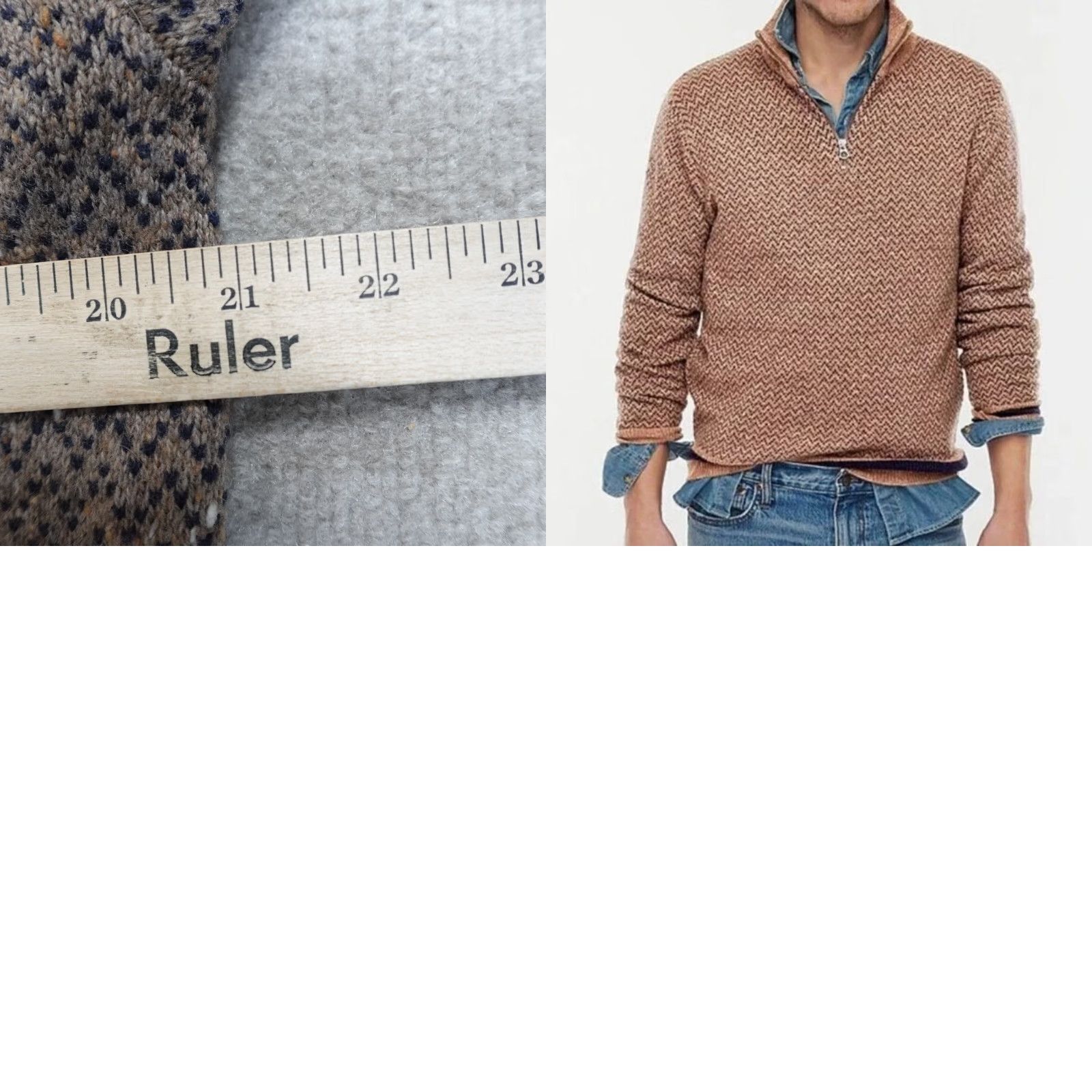 J.Crew J.Crew Sweater Men Mock Neck Medium M Gray Pol yamide Wool Knit 1/4 Zip Pullover Rugged Merino Birds Eye Size US M / EU 48-50 / 2 - 8 Thumbnail