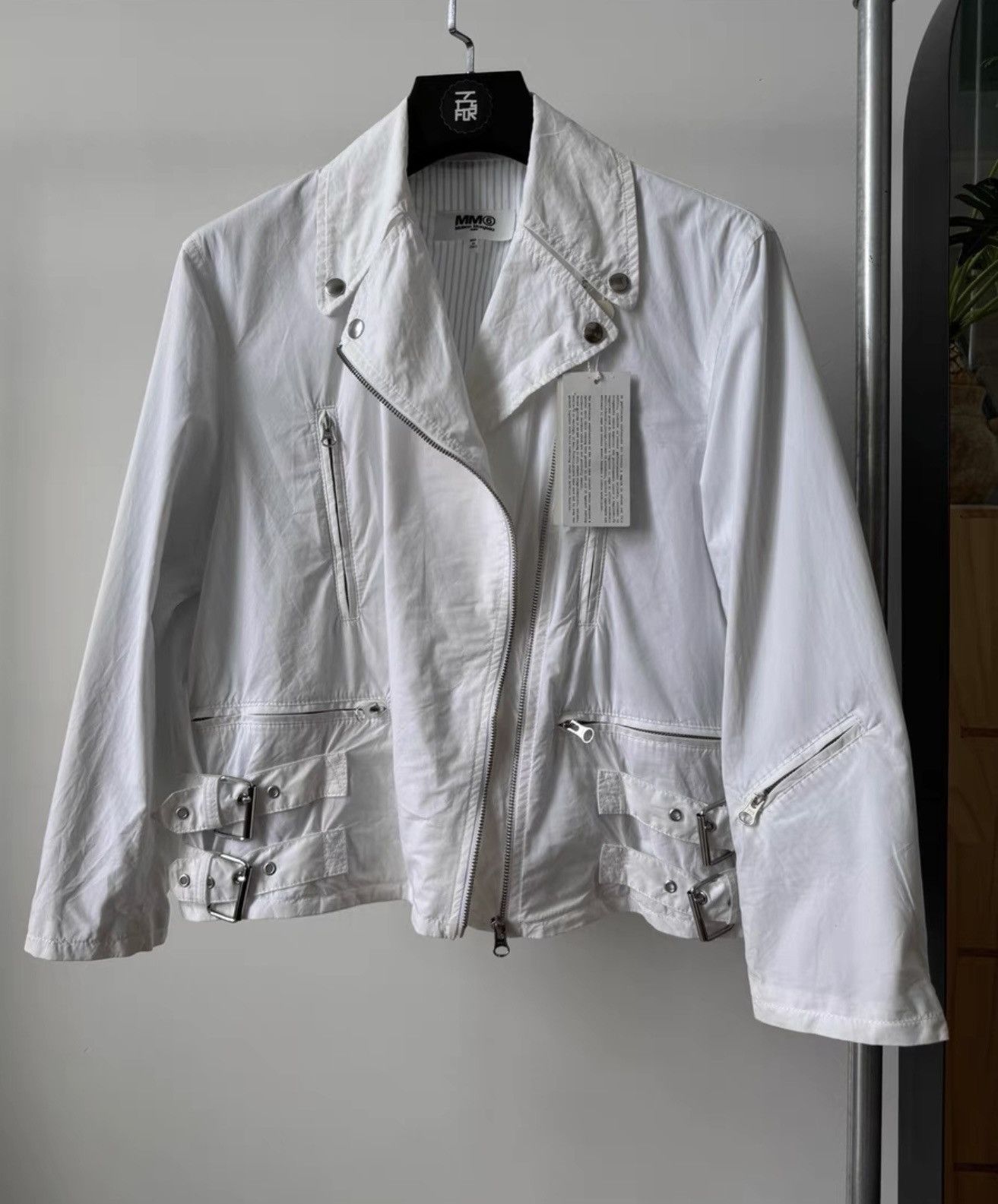 Maison Margiela [MAISON MARGIELA] SS18 White Biker-Style Jacket Size US M / EU 48-50 / 2 - 4 Thumbnail