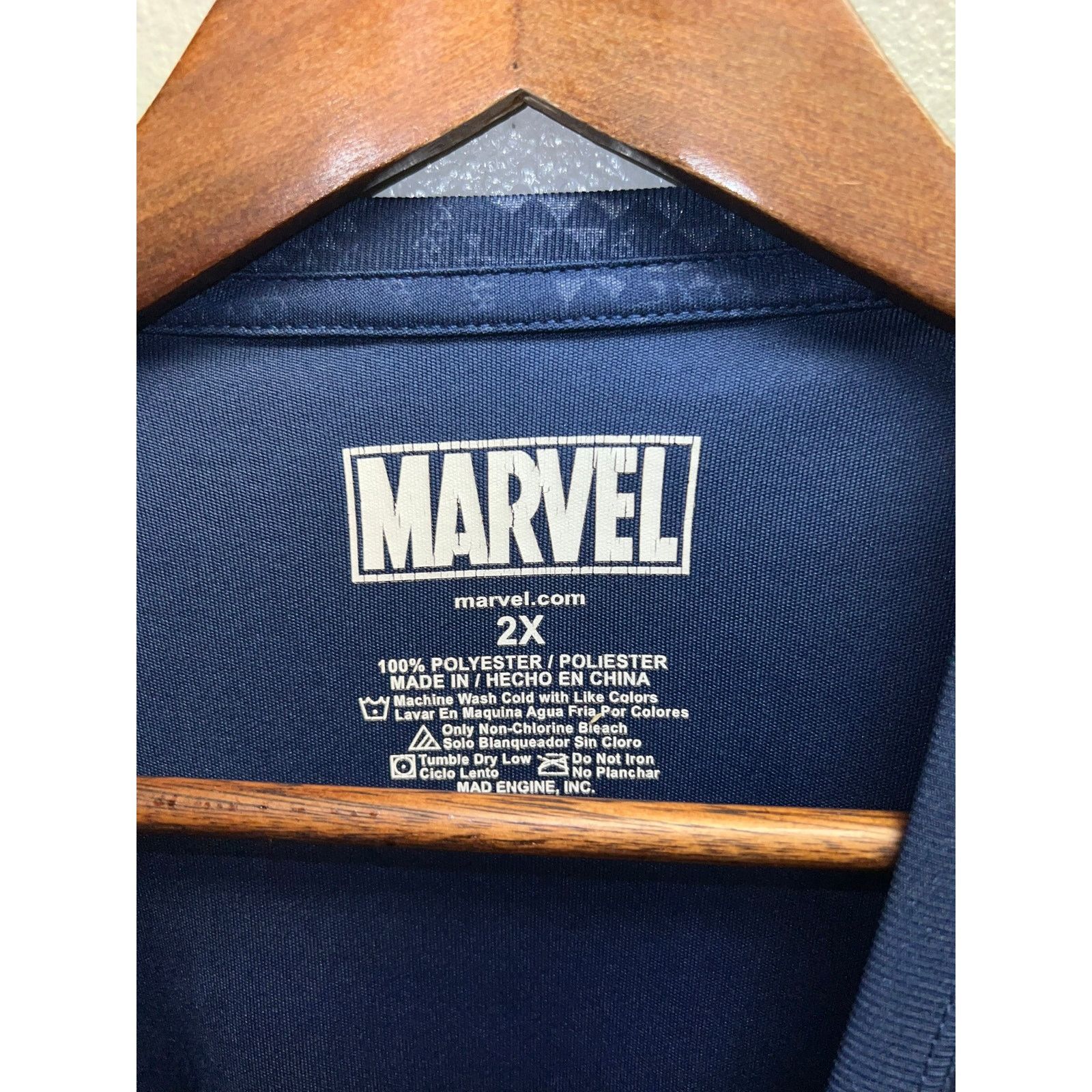 Marvel Comics Marvel Spiderman Polyester Shirt Spider-Man Blue Top 2XL Size US XXL / EU 58 / 5 - 5 Thumbnail
