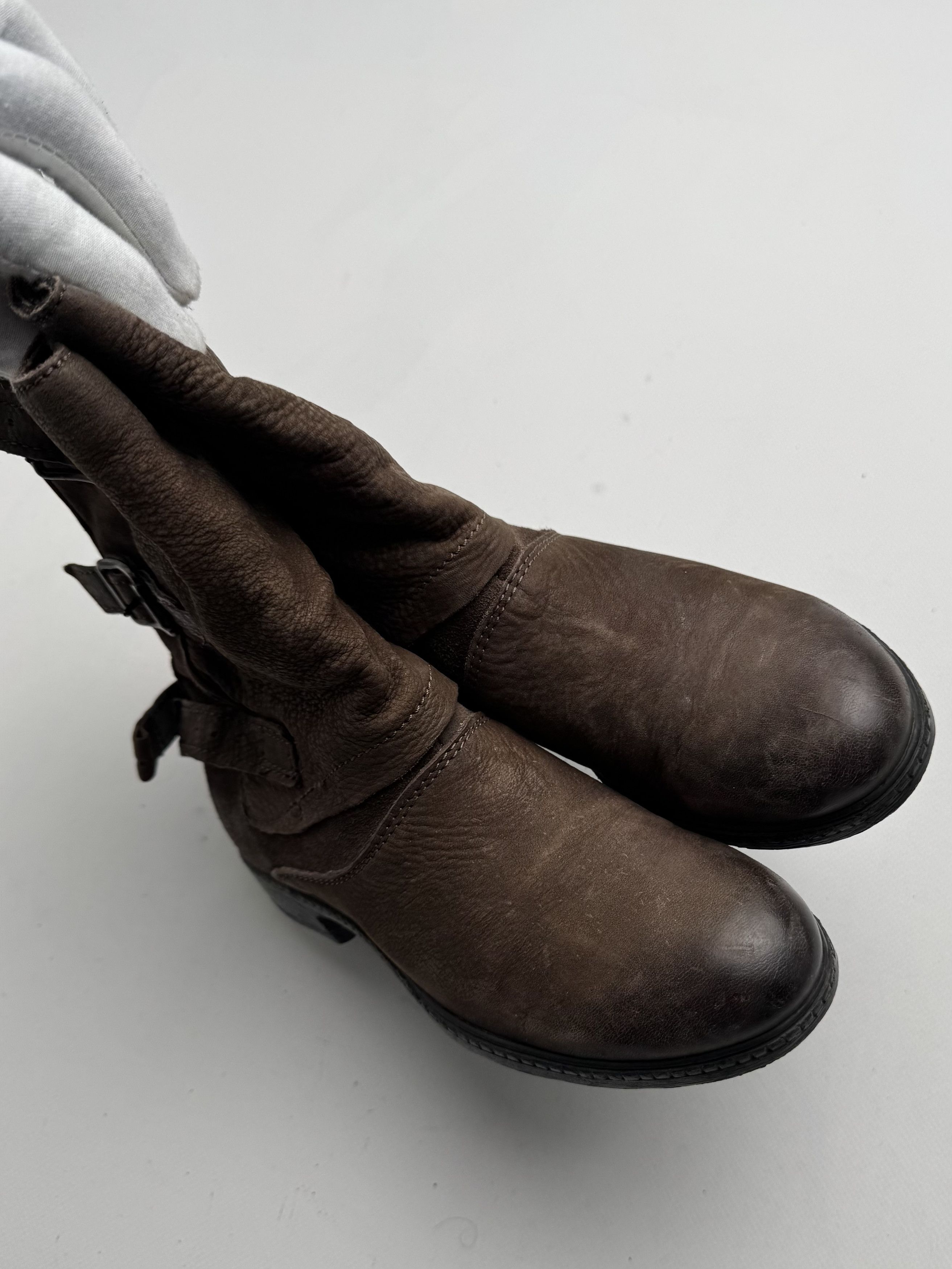 Vintage Vintage Leather Ankle Boots Buckle Strap Biker Moto Boots E2 Size US 7 / IT 37 - 9 Thumbnail