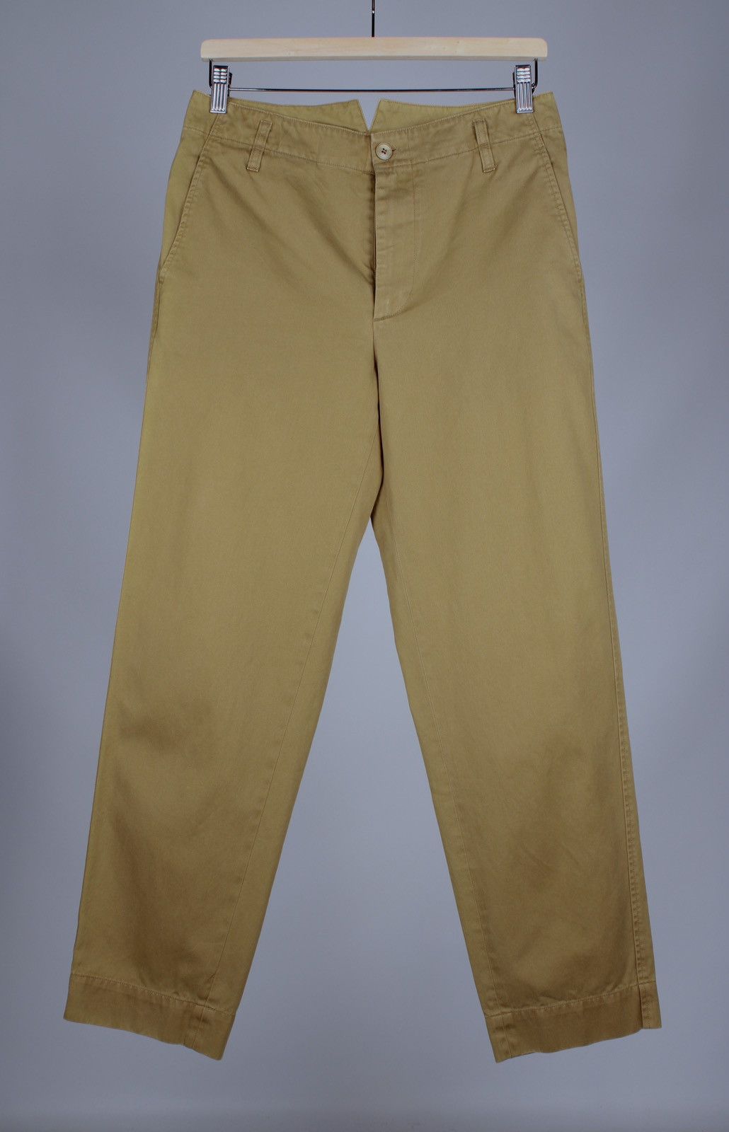 Designer × Golden Goose GOLDEN GOOSE Oversized Olive Khaki Cotton Chino Pants Size US 31 - 1 Thumbnail