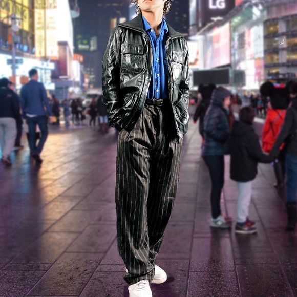 image of Gorgeous Diesel Genuine Leather Jacket in Black, Men's (Size Large)