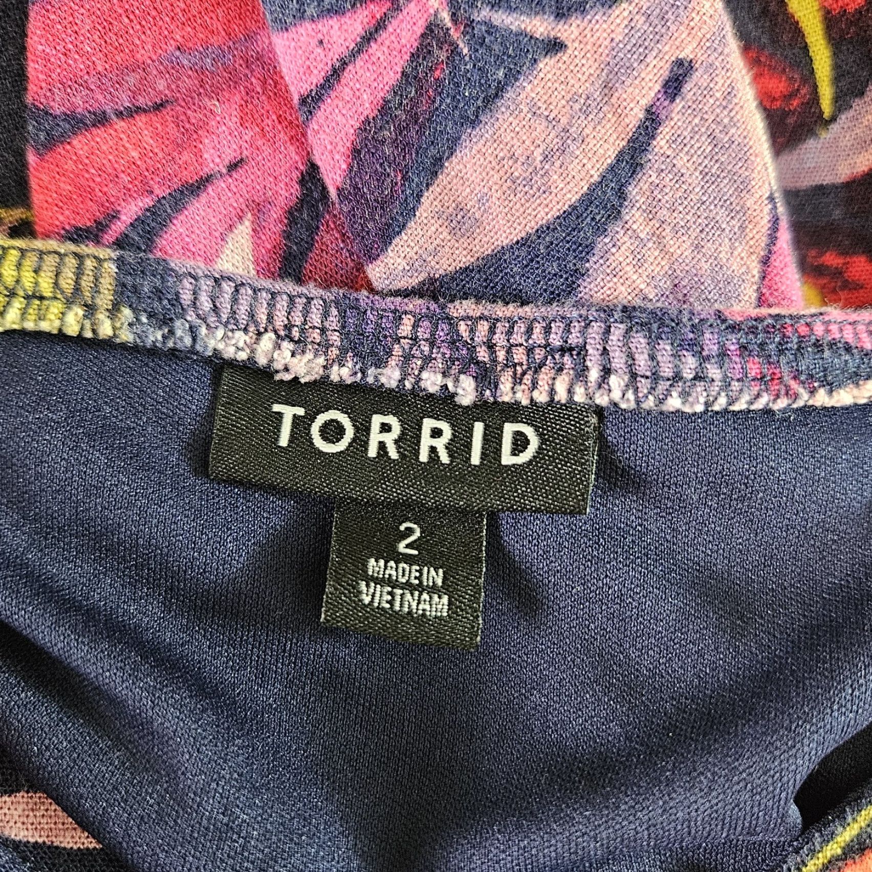 Torrid Torrid Womens Smocked Midi Dress Sz 2 Purple Pink Leaf Print Rayon Blend Size XXL / US 16-18 / IT 52-54 - 5 Thumbnail