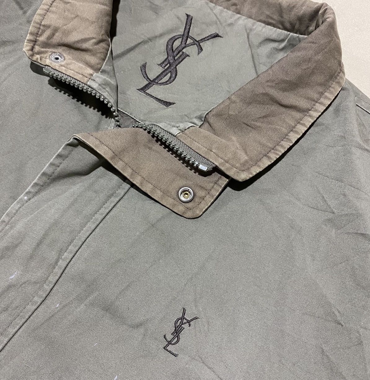 Yves Saint Laurent Vintage Yves Saint Laurent Big Logo Charcoal Jacket Size US L / EU 52-54 / 3 - 3 Thumbnail