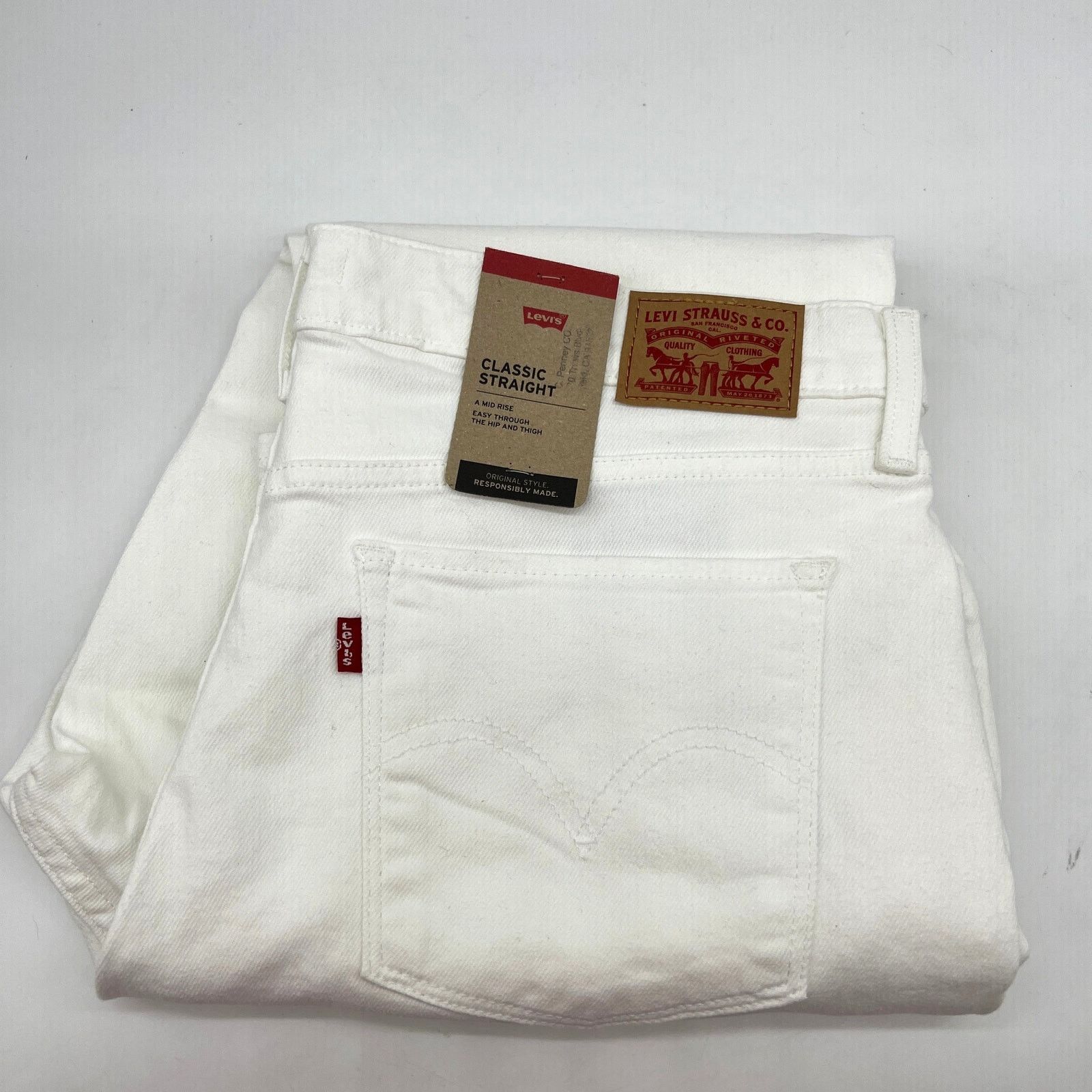 Levi's Levi's Women's Classic Straight Jeans White 16 Size 33" - 1 Thumbnail