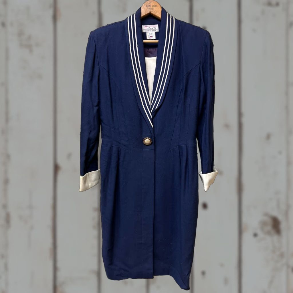 talbots blue lace dress Women's Talbots Navy Blue Full Lace Lined Zip Sheath Pencil Formal Dress Sz  10