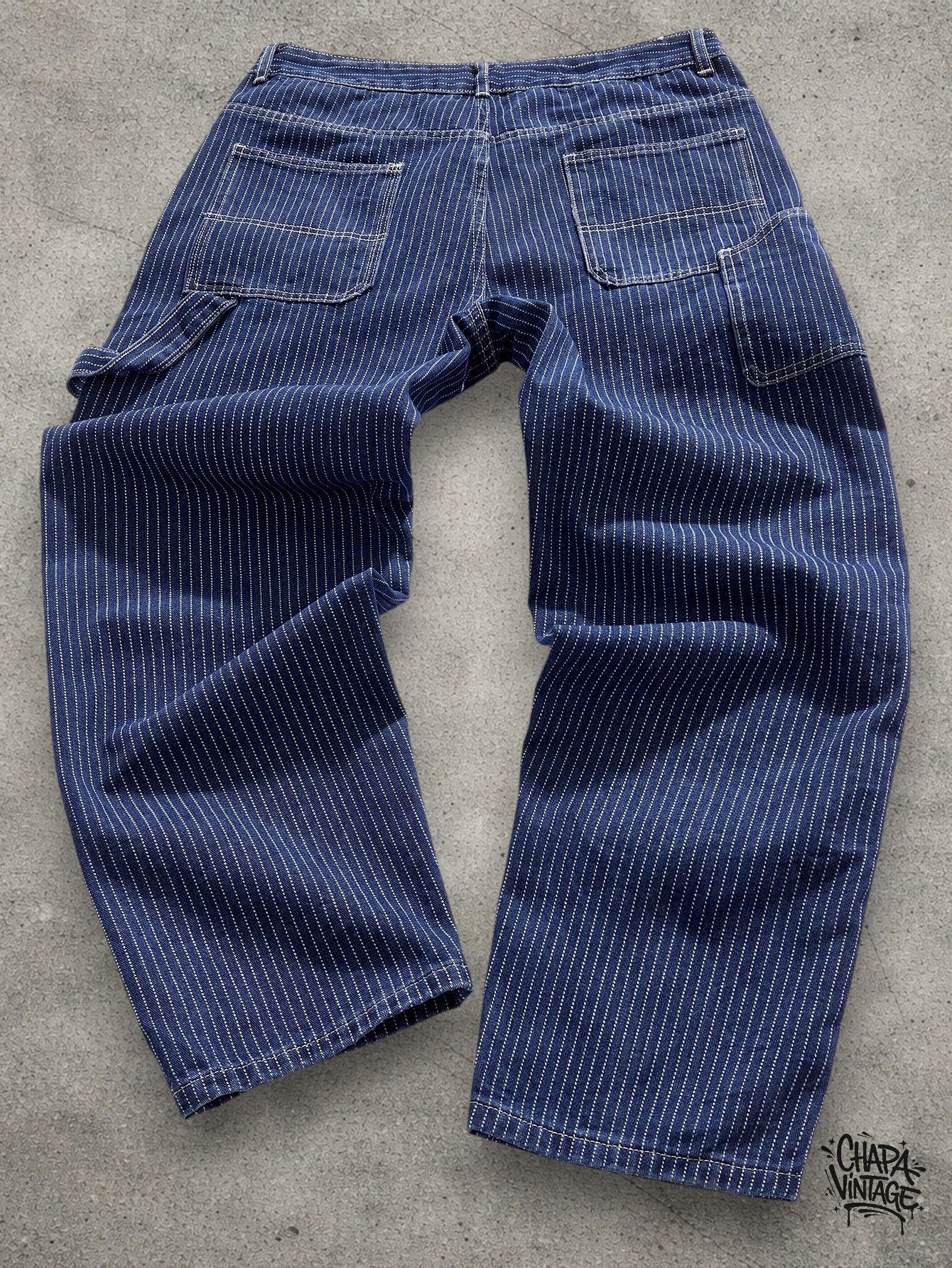 Vintage Striped denim jeans Size US 32 / EU 48 - 2 Thumbnail