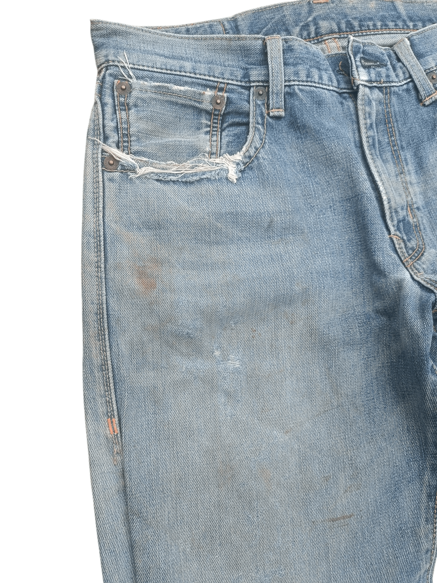 Edwin × Vintage EDWIN VINTAGE ORANGE TAB DISTRESSED SELVEDGE DENIM E197 Size US 32 / EU 48 - 12 Thumbnail
