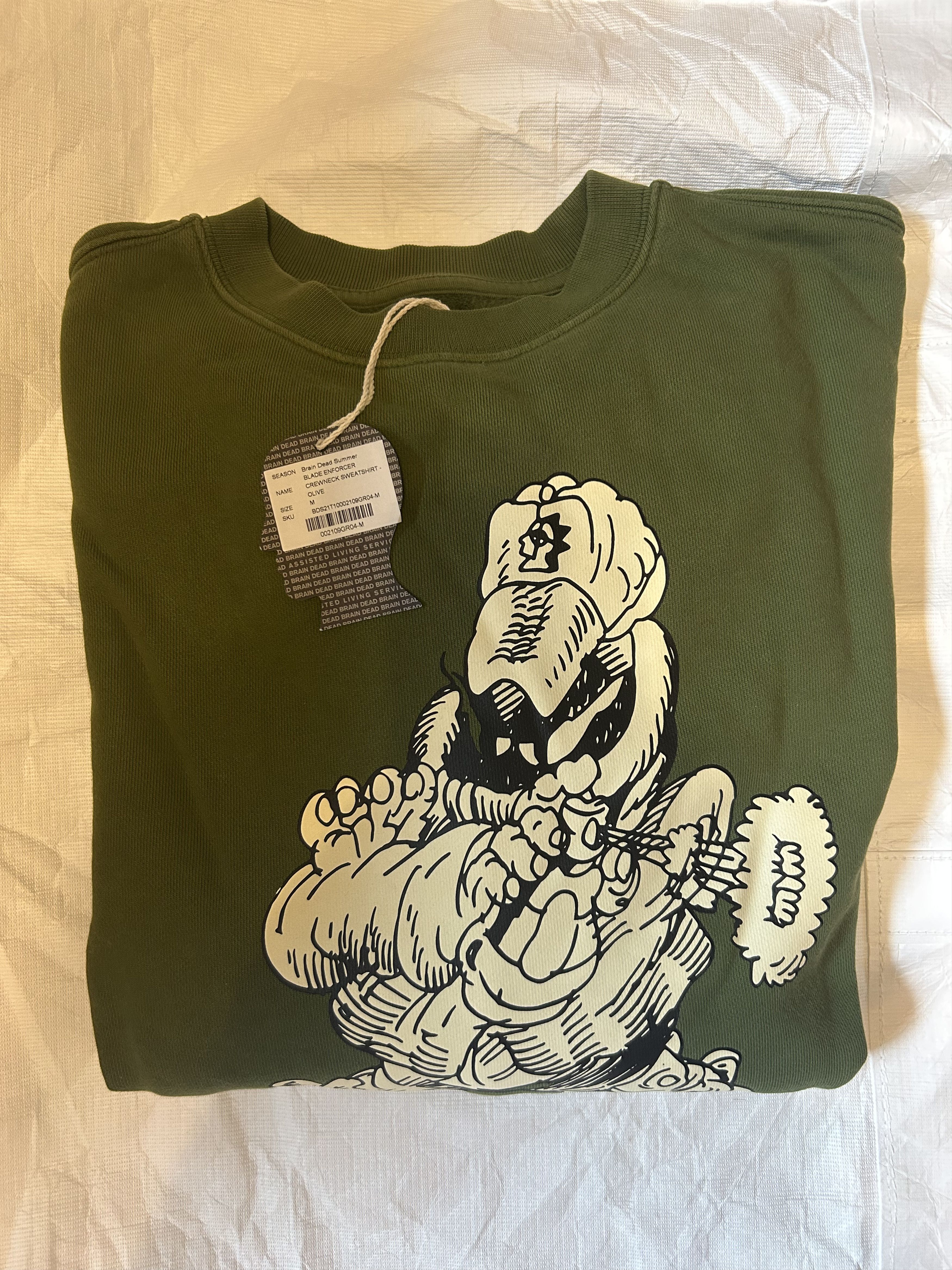 Brain Dead Brain Dead x Them Blade Enforcer Sweatshirt, Green Medium Size US M / EU 48-50 / 2 - 5 Thumbnail