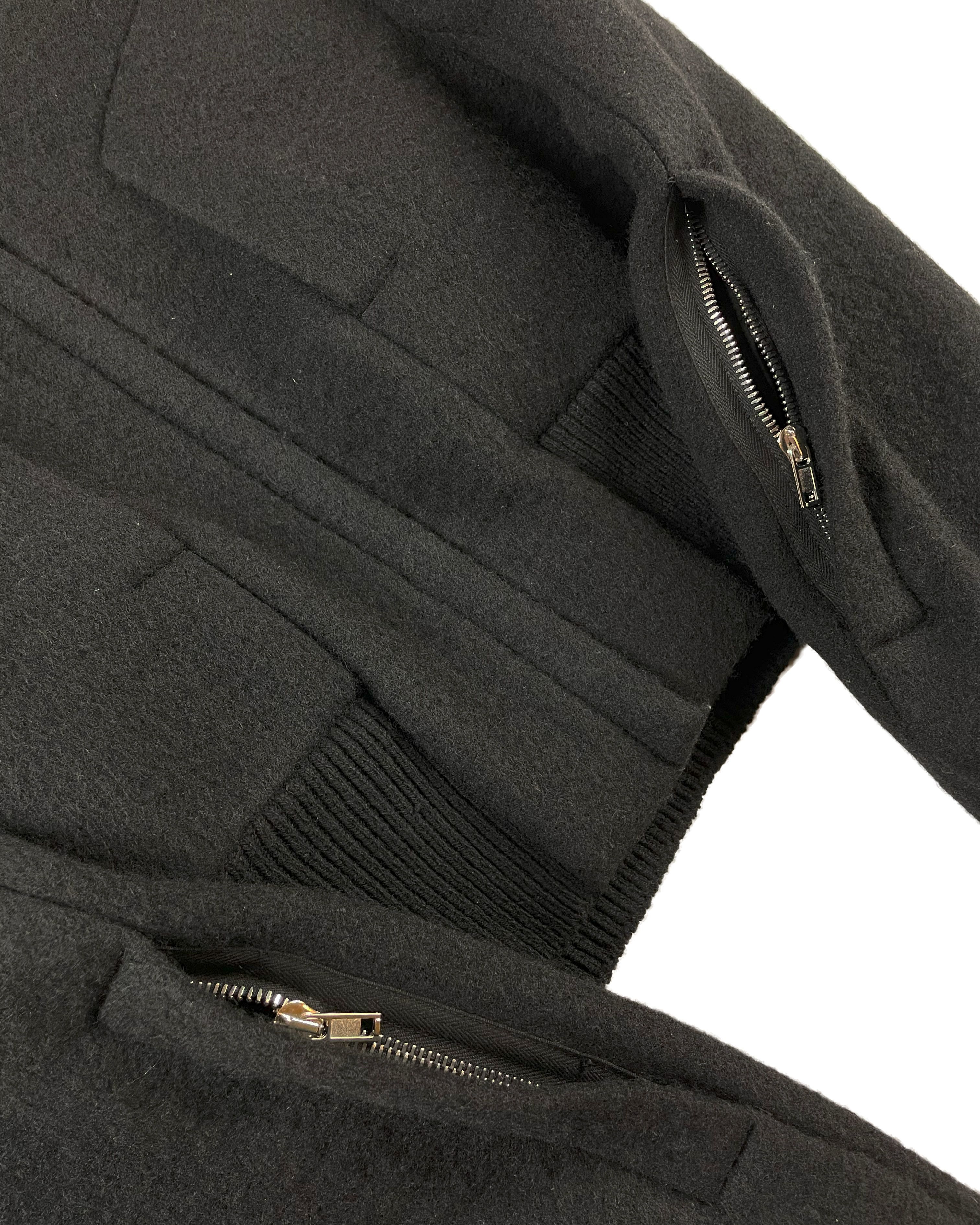 Rick Owens RUNWAY EDFU FLIGHT JACKET FW23 LUXOR BLACK FELTED WOOL Size US M / EU 48-50 / 2 - 6 Thumbnail