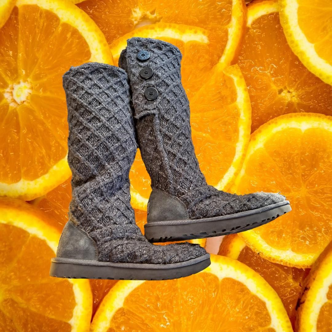 Ugg Ugg Gray Knit Knee High Boots with Buttons Size 10 Size US 10 / IT 40 - 1 Thumbnail