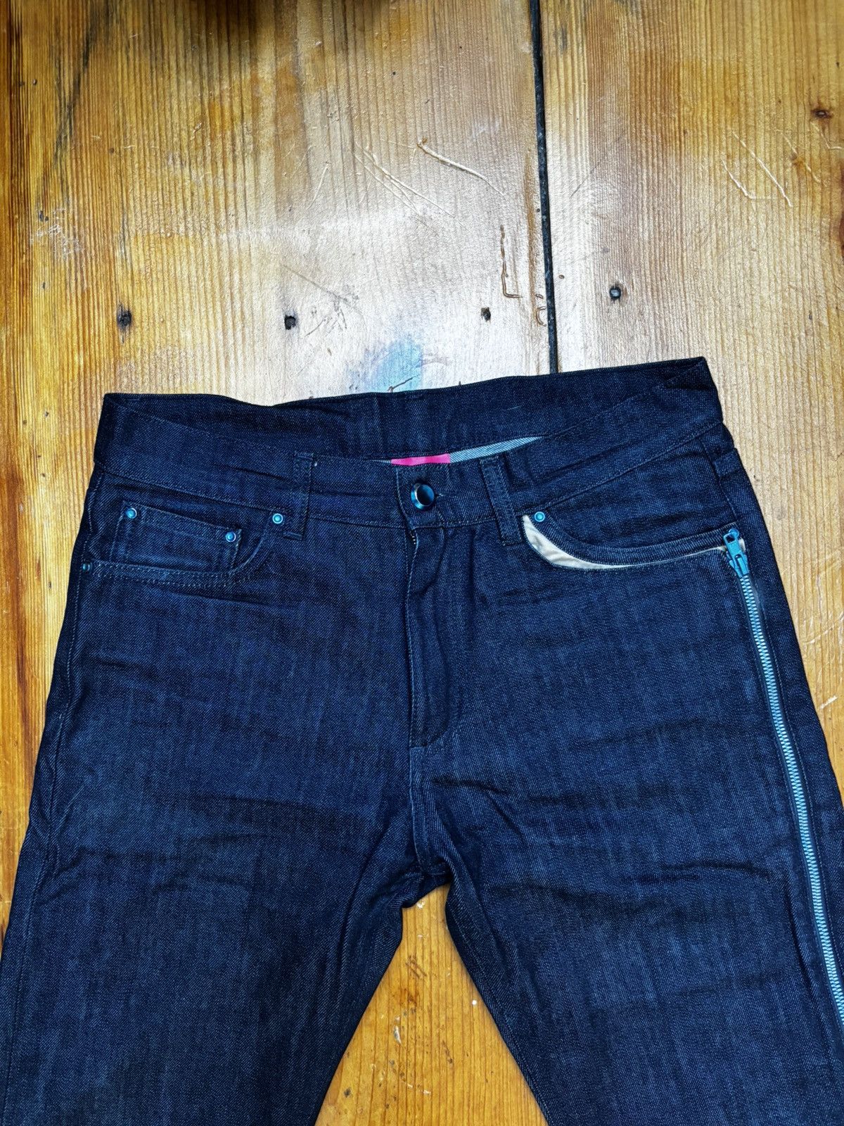 Drain Gang × Sad Boys House of OD zipper strap indigo denim jeans bladee drain Size US 32 / EU 48 - 4 Thumbnail