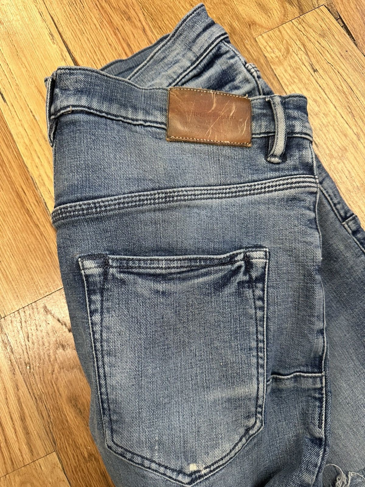 Purple Brand Purple Brand Knee Hole Dark Blue Denim Jeans Size 33 Size US 33 - 3 Thumbnail
