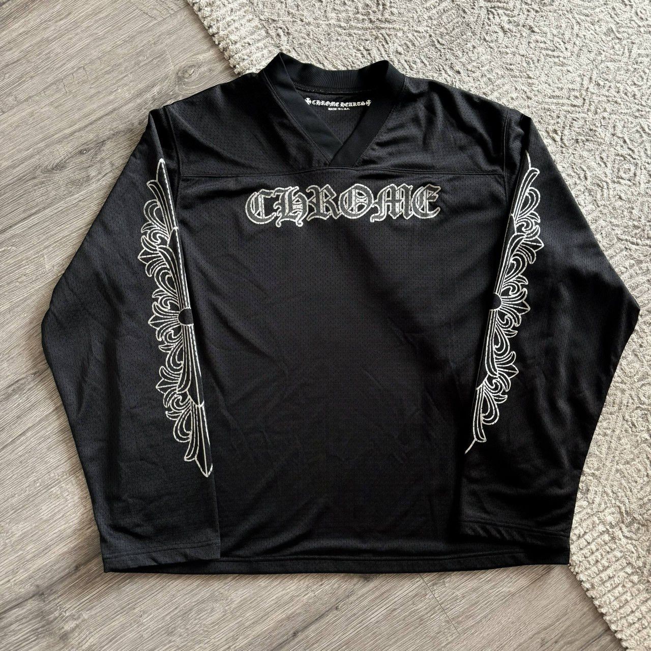 Chrome Hearts Chrome Hearts Black Mesh Warm Up Long Sleeve Jersey