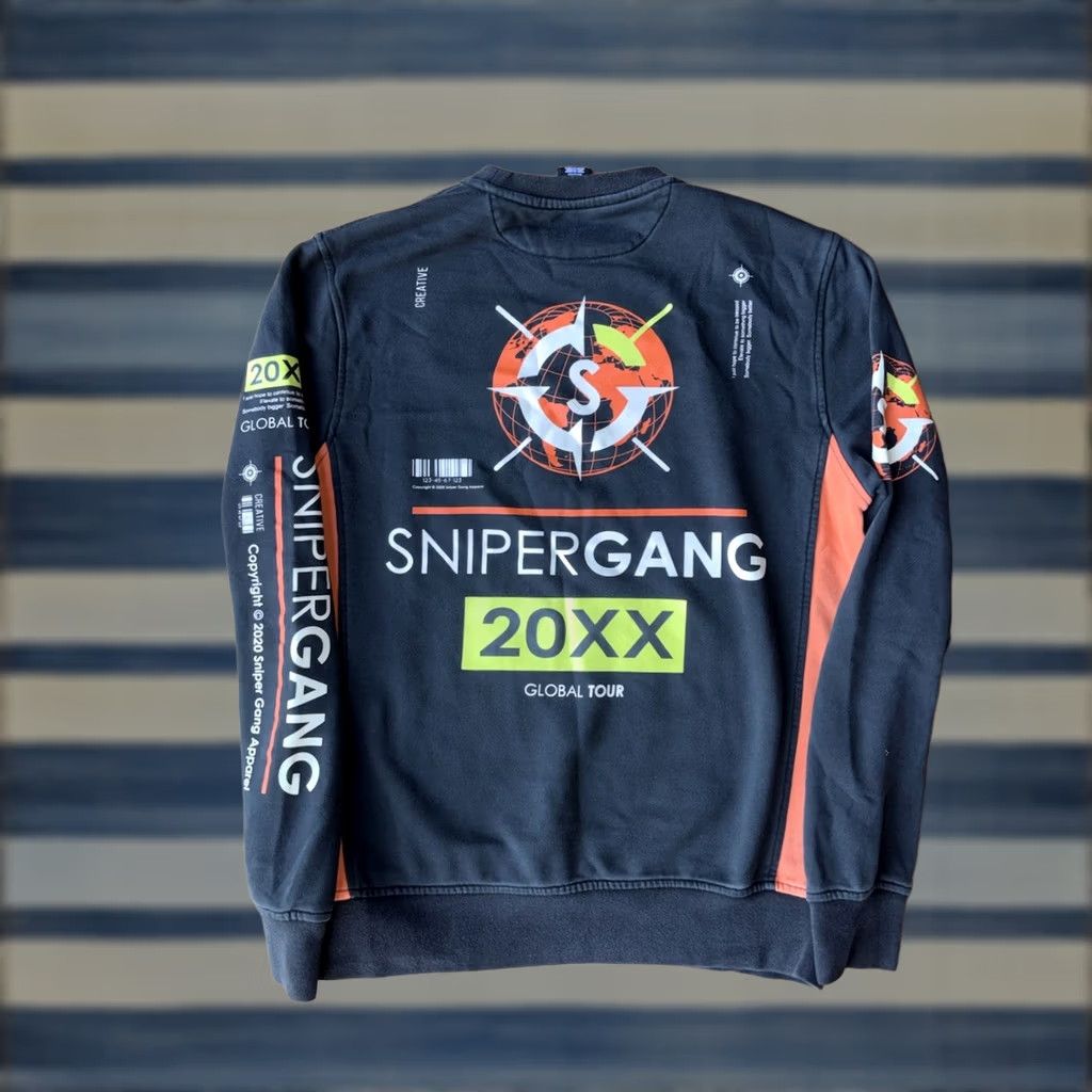 Kodak Sniper Gang Tour Crewneck Sweatshirt Men's M Black Cotton Fleece Embroidered Logo Graphic Print Size US M / EU 48-50 / 2 - 1 Thumbnail
