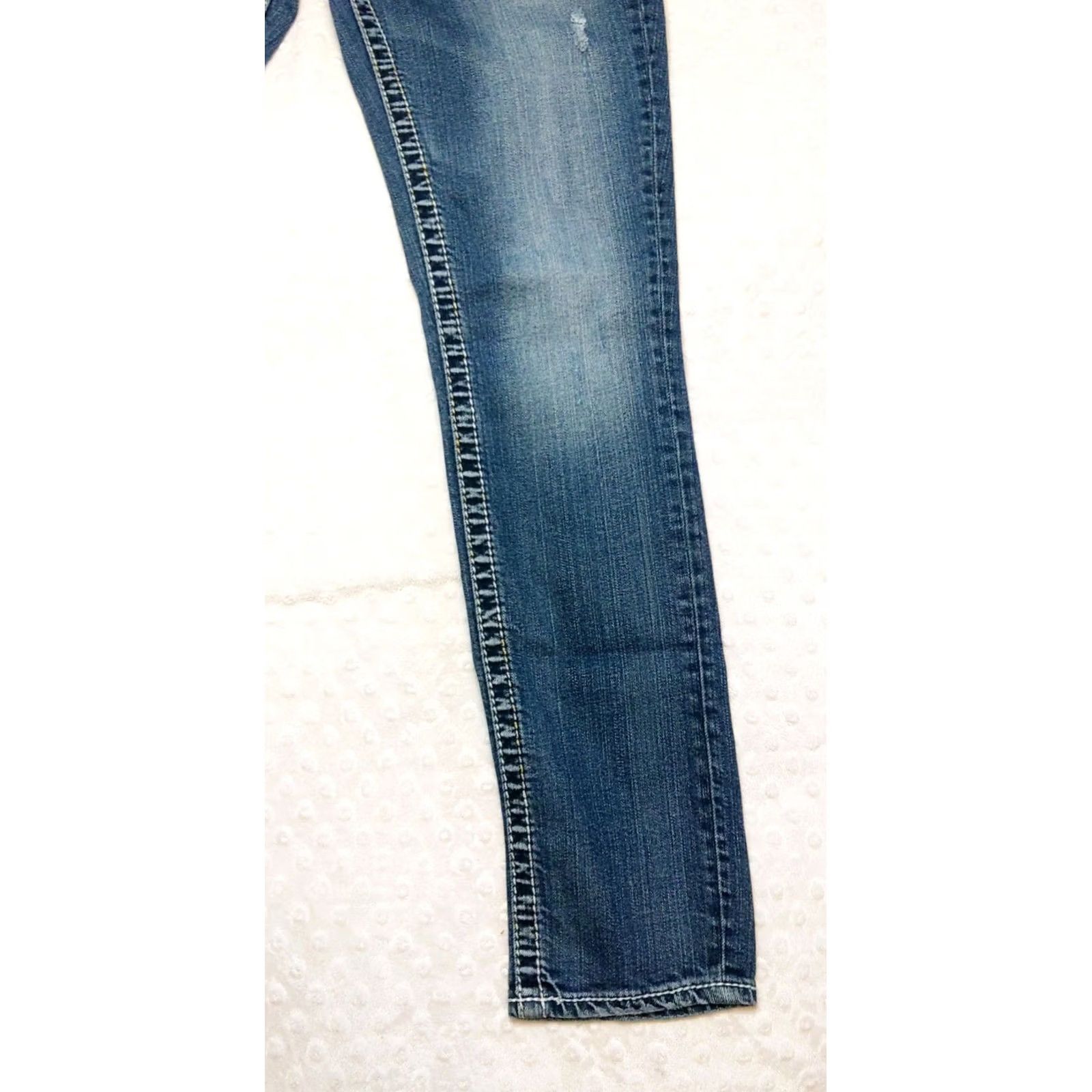 Silver Jeans Co. Silver Jeans Aiko Skinny Jeans Dark Wash 29x31 Womens Mid Rise Denim Stretch Pockets Logo 5-Pocket Size 29" - 2 Thumbnail