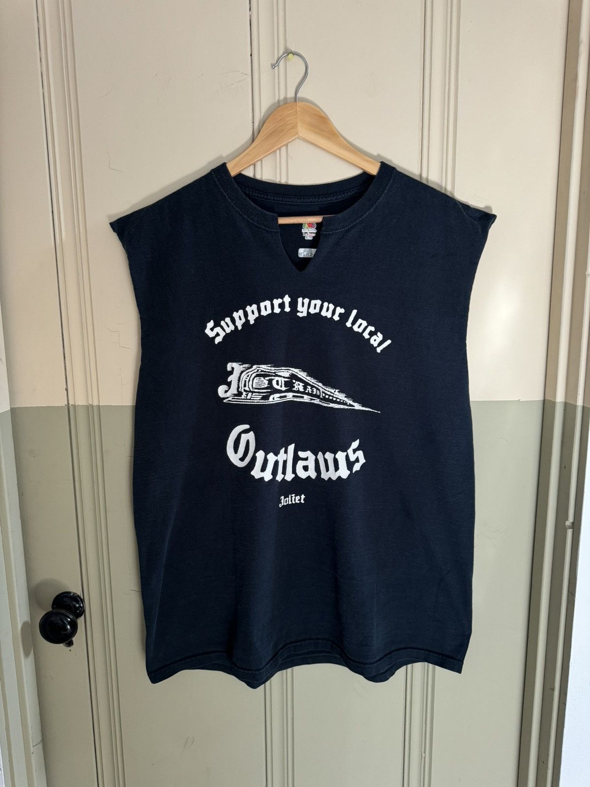 Vintage VINTAGE JOLIET OUTLAWS BIKER HARLEY DAVIDSON CUTOFF TSHIRT Size US L / EU 52-54 / 3 - 1 Thumbnail