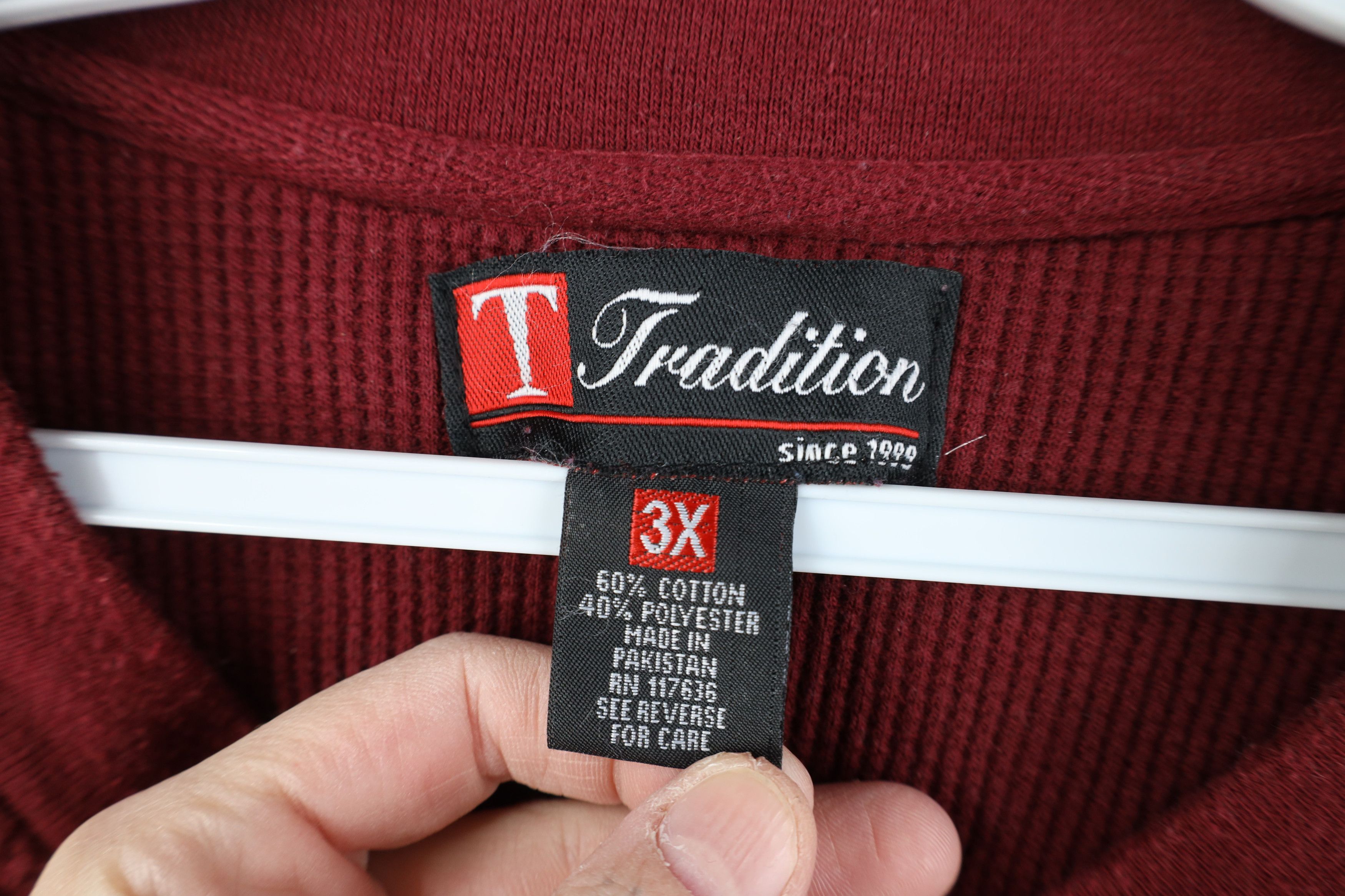 Vintage Vintage 90s Streetwear Knit Long Sleeve Henley T-Shirt Size US XXL / EU 58 / 5 - 8 Thumbnail