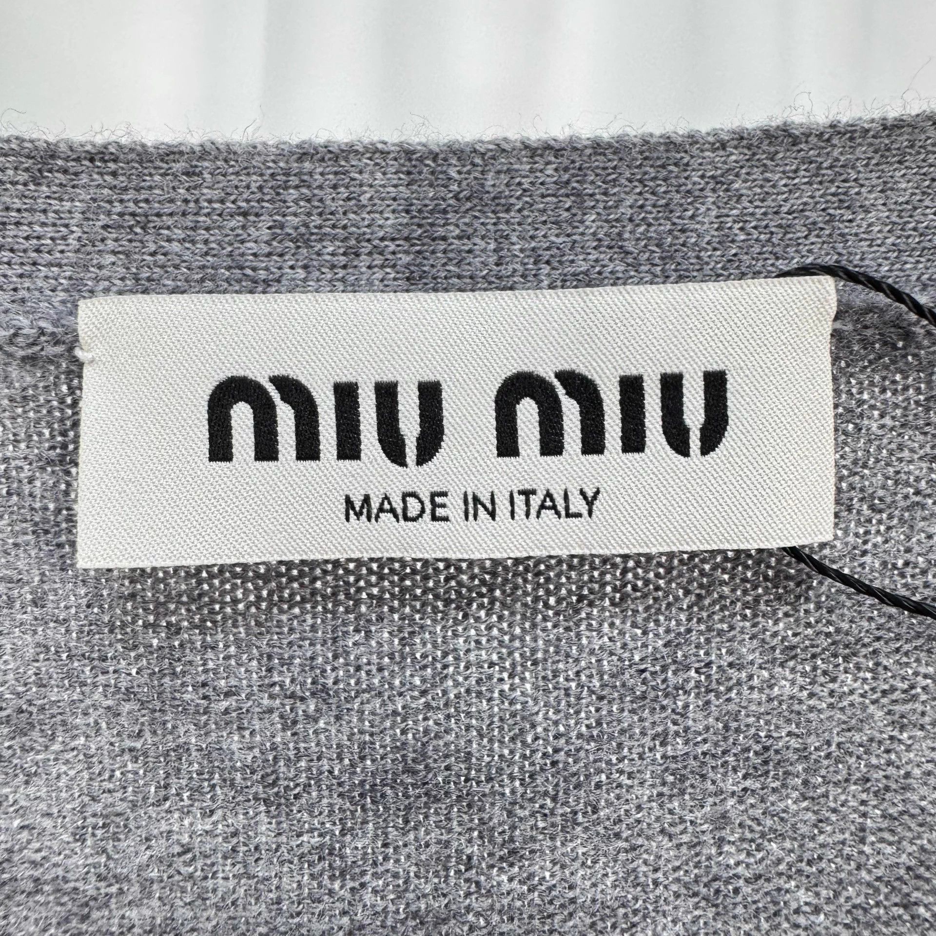 Miu Miu Miu Miu Logo Jacquard Wool Knit Cardigan 40FR New Size S / US 4 / IT 40 - 5 Thumbnail