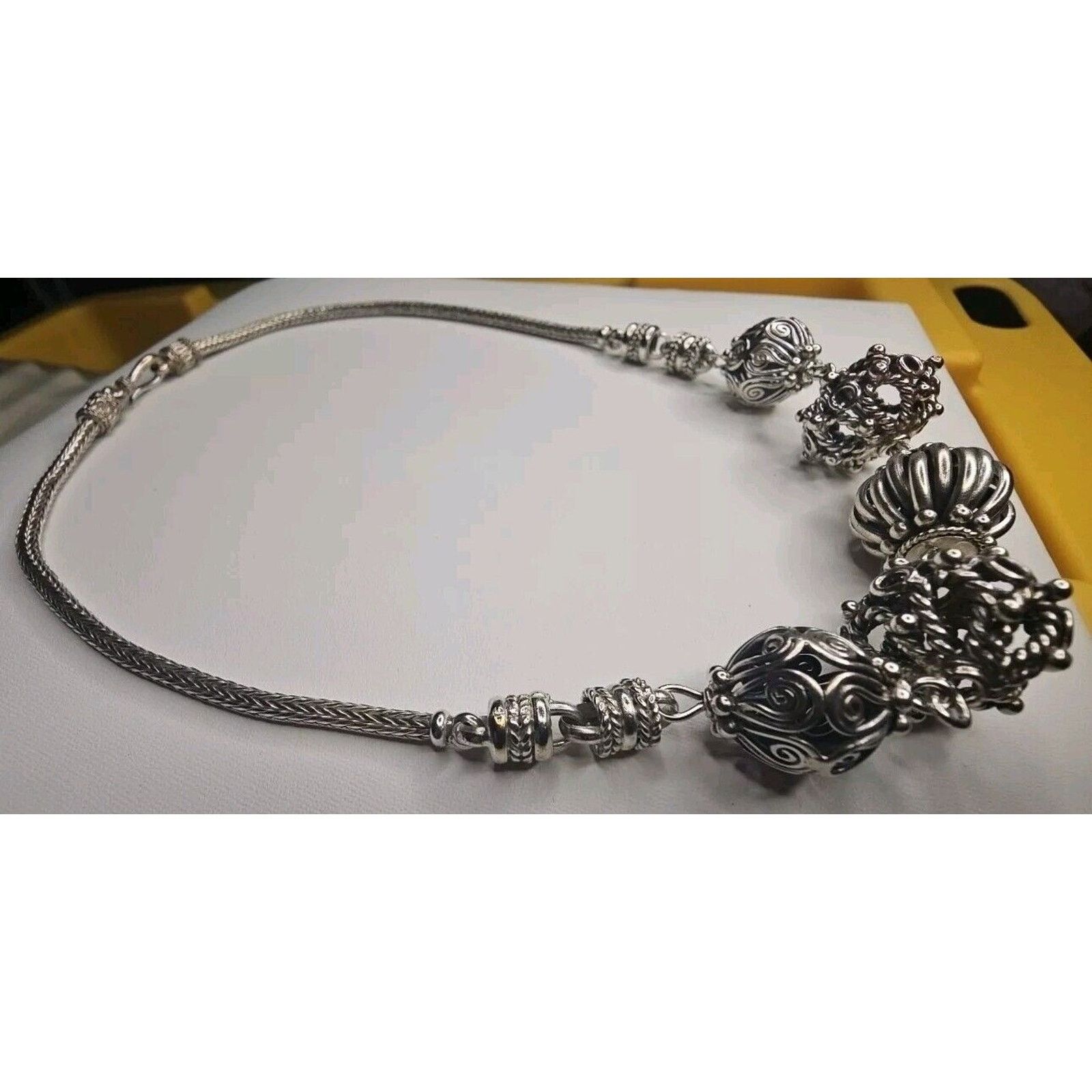 Sterling Silver Suarti Vintage Sterling Silver Chunky Bali Bead Necklace Size ONE SIZE - 8 Thumbnail