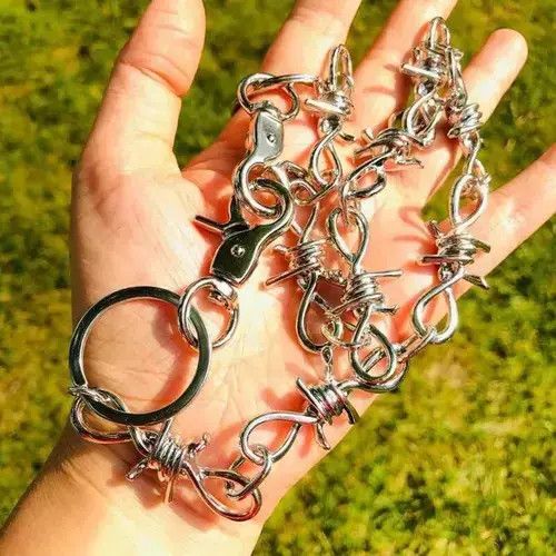 Other Unisex Barbed Wire Link Wallet Key Chain Size ONE SIZE - 1 Thumbnail