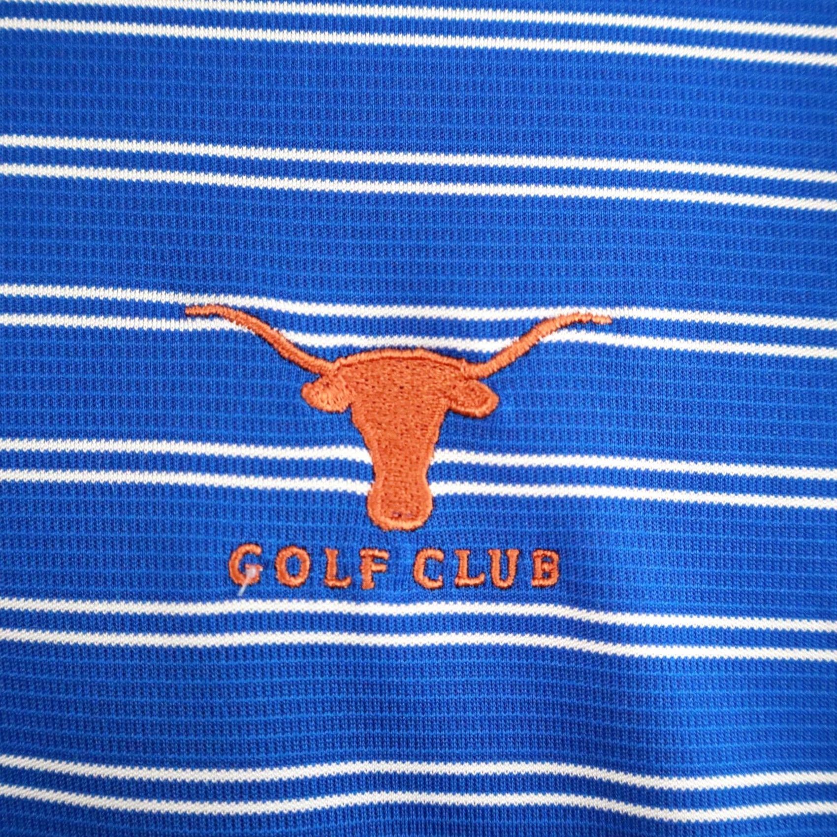 Vintage Chase 54 Polo Shirt Mens XL Blue Striped Short Sleeve Texas Longhorn Golf Club Size US XL / EU 56 / 4 - 2 Thumbnail