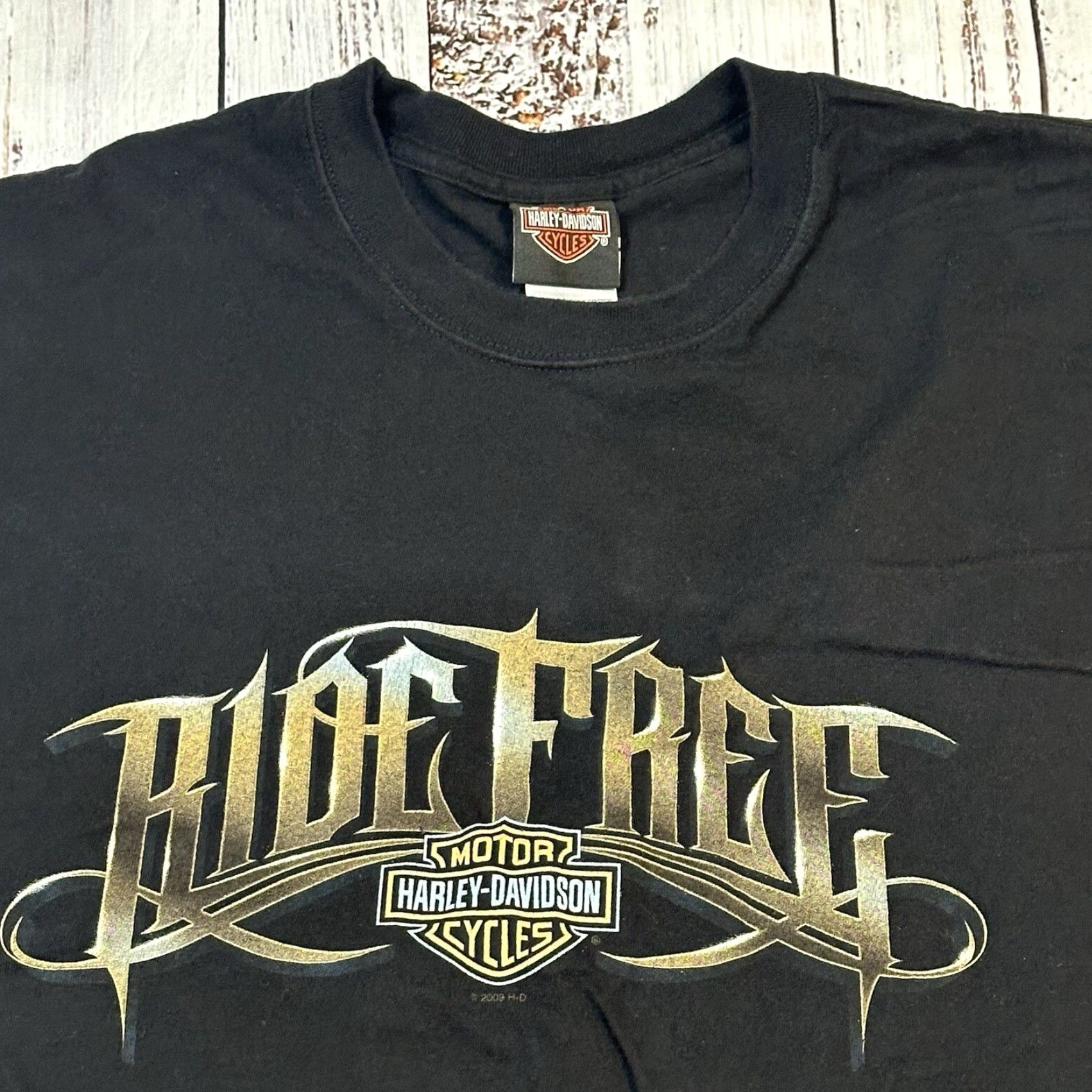 Harley Davidson Harley-Davidson American Legend Tee Biker USA Made Multicolor 3XL Mens Shirt Short Sleeve Crew Neck Nutter Fort Flame Wing Logo Size US XXL / EU 58 / 5 - 3 Thumbnail