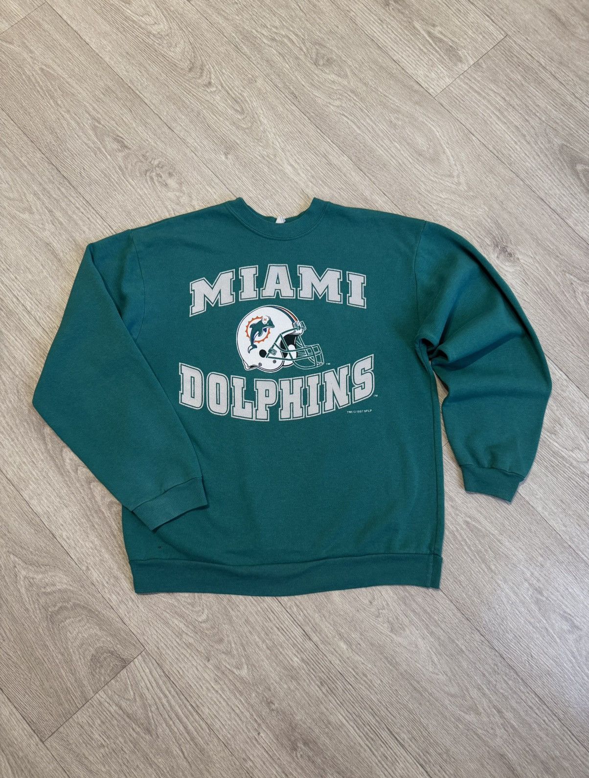 Vintage 🔷Vintage Miami Dolphins NFL Sweatshirt 90s🔷 Size US M / EU 48-50 / 2 - 1 Thumbnail