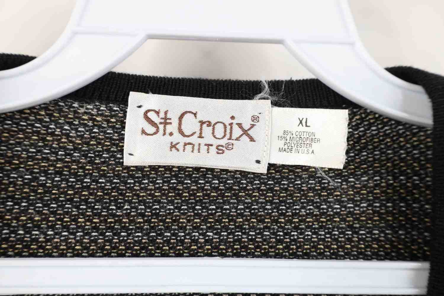 St. Croix Vintage 90s St Croix Knits Polka Dot Knit V-Neck Sweater USA Size US XL / EU 56 / 4 - 6 Thumbnail