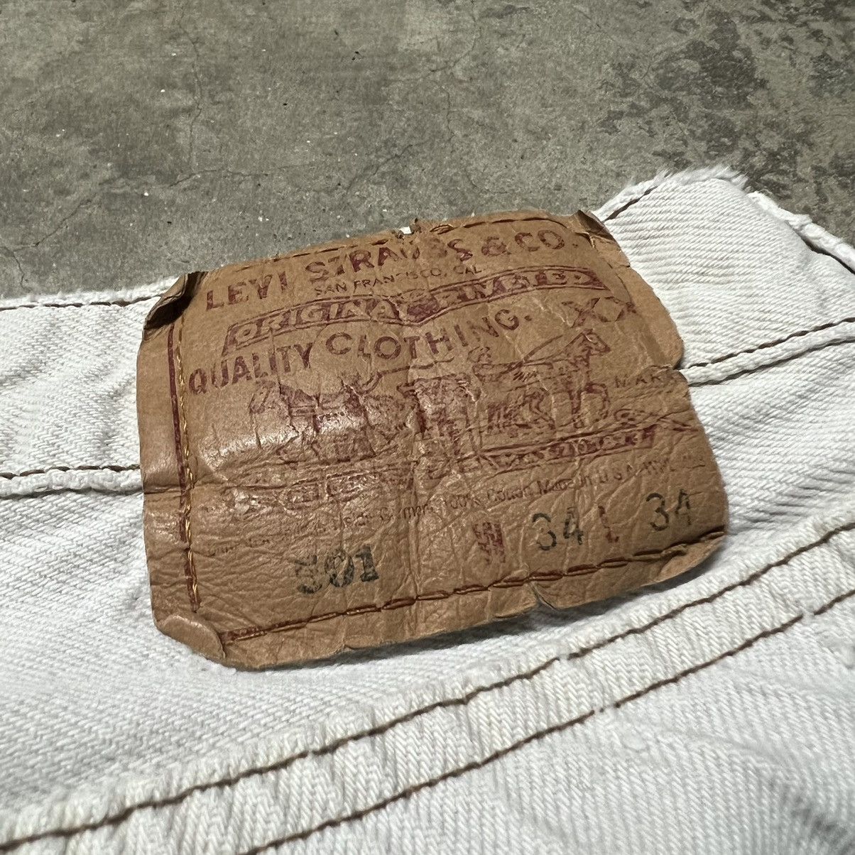 Levi's × Vintage Vintage 90’s Levi’s 501 Straight-Leg 🇺🇸 WHITE Denim Jeans Size US 34 / EU 50 - 3 Thumbnail
