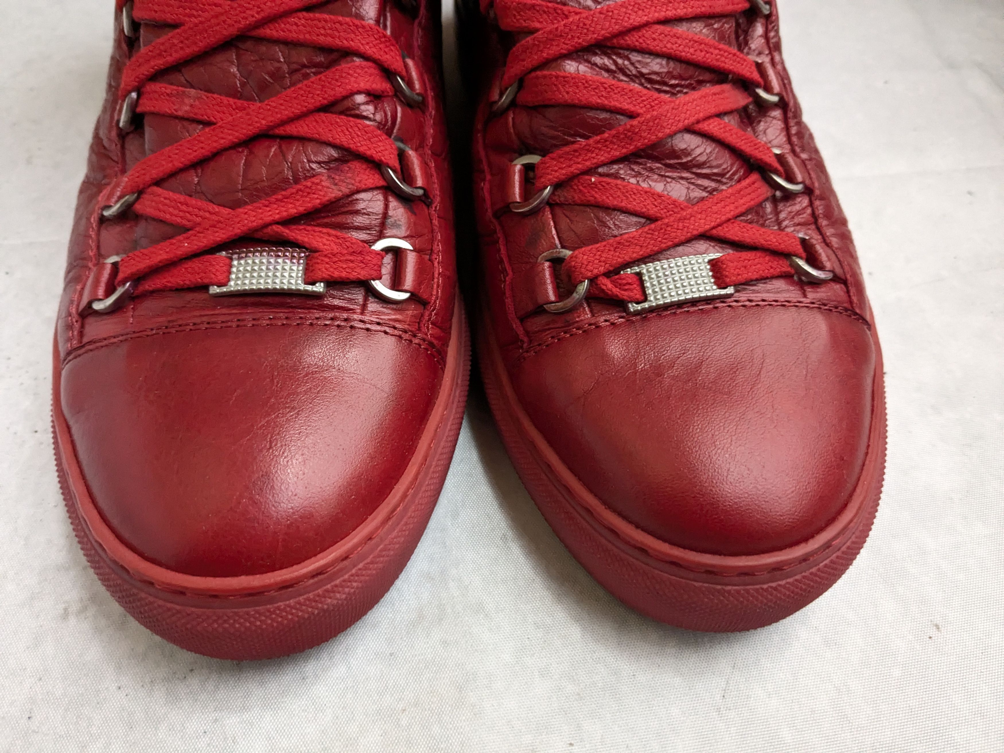 Balenciaga Balenciaga Arena Sneakers Red 12 Leather High Tops Size US 12 / EU 45 - 5 Thumbnail